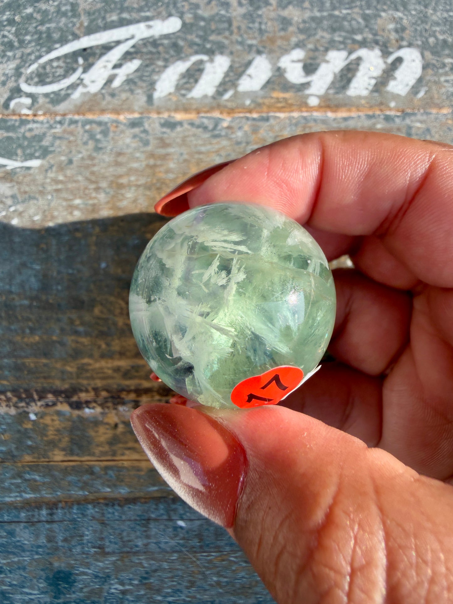 Gorgeous Feathered Fluorite Sphere | Opt 17