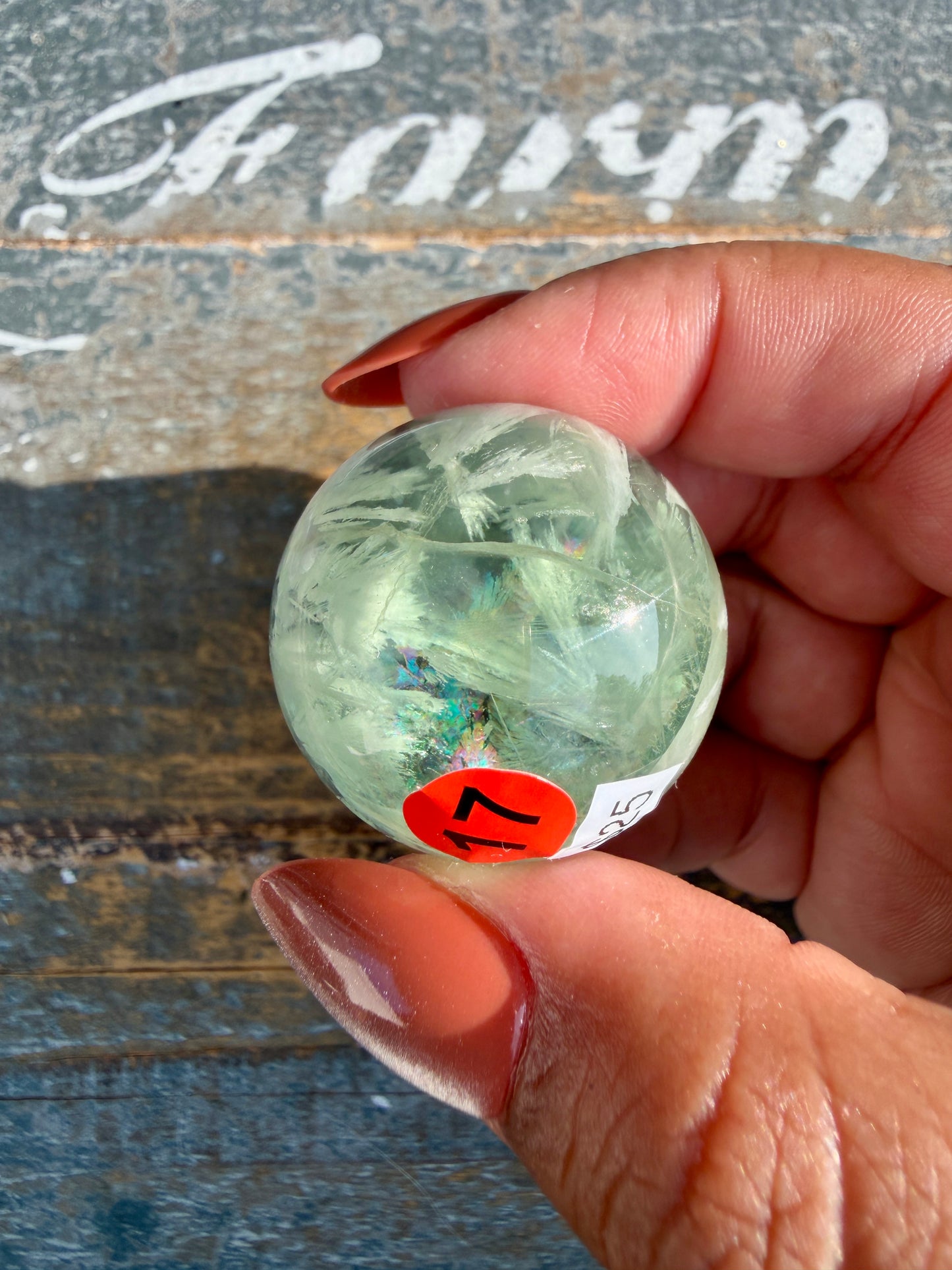 Gorgeous Feathered Fluorite Sphere | Opt 17