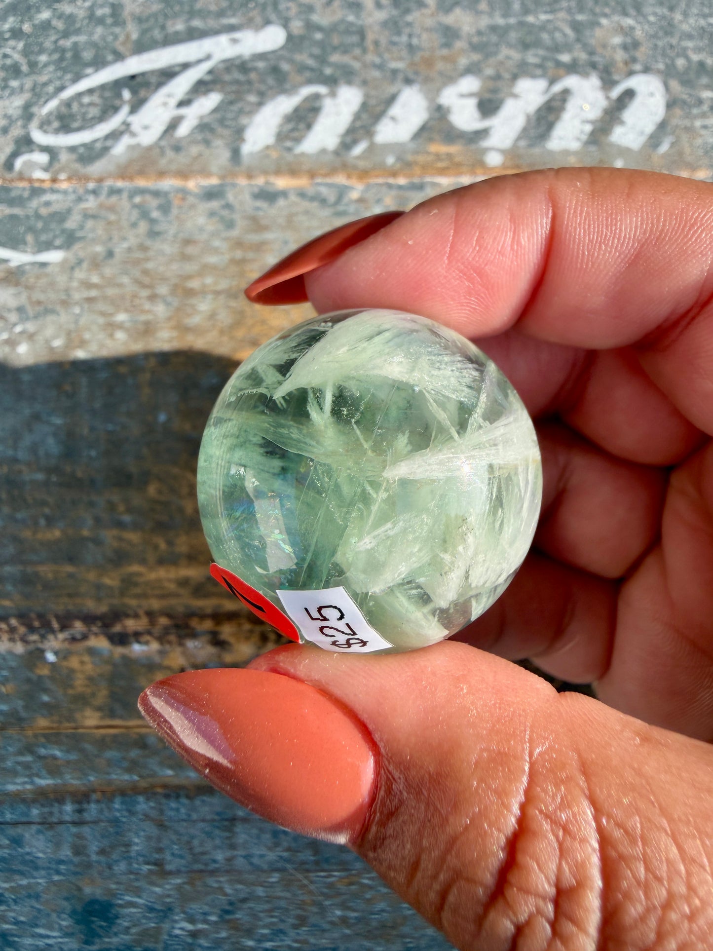 Gorgeous Feathered Fluorite Sphere | Opt 17