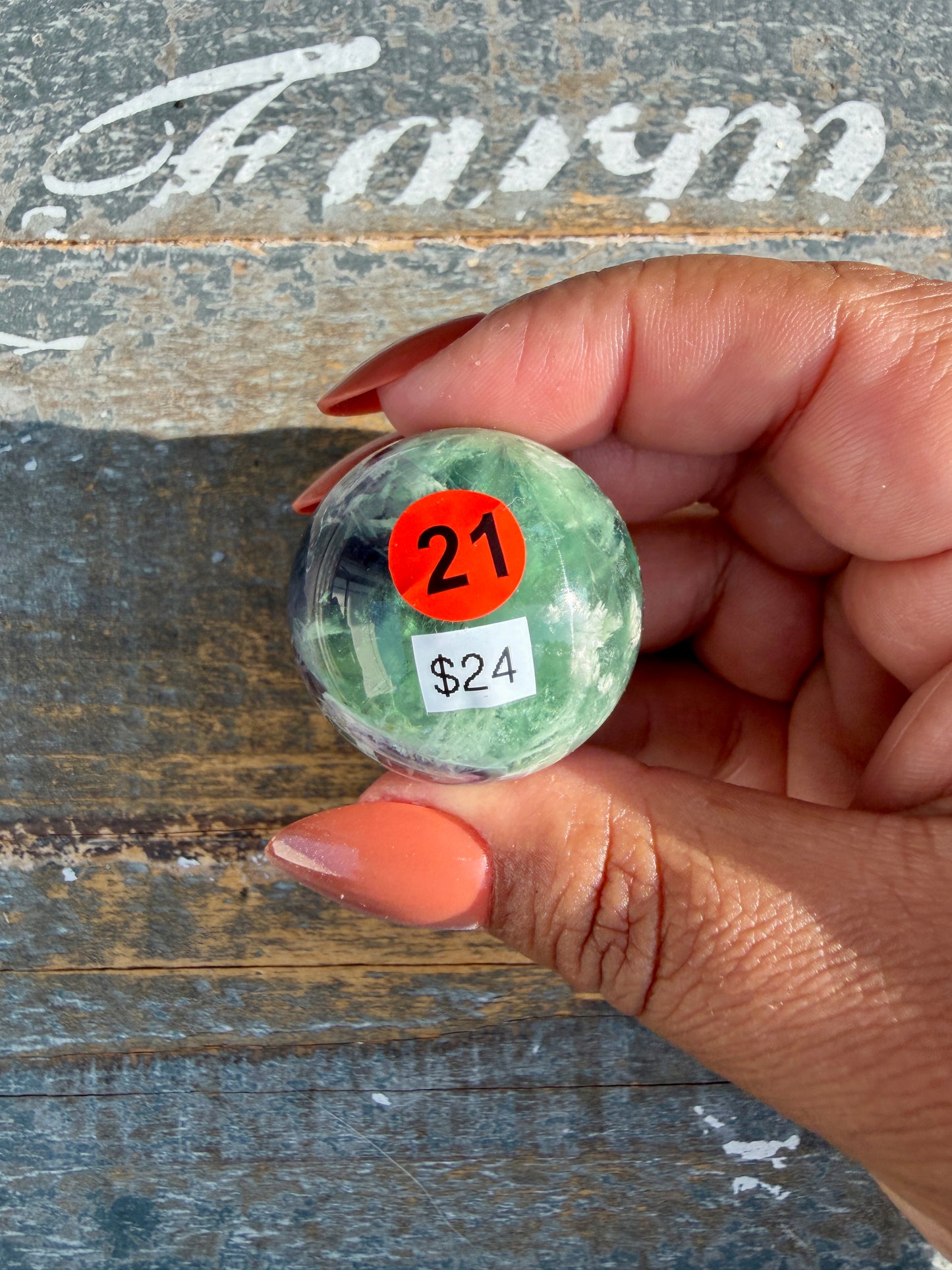 Gorgeous Feathered Fluorite Sphere | Opt 21