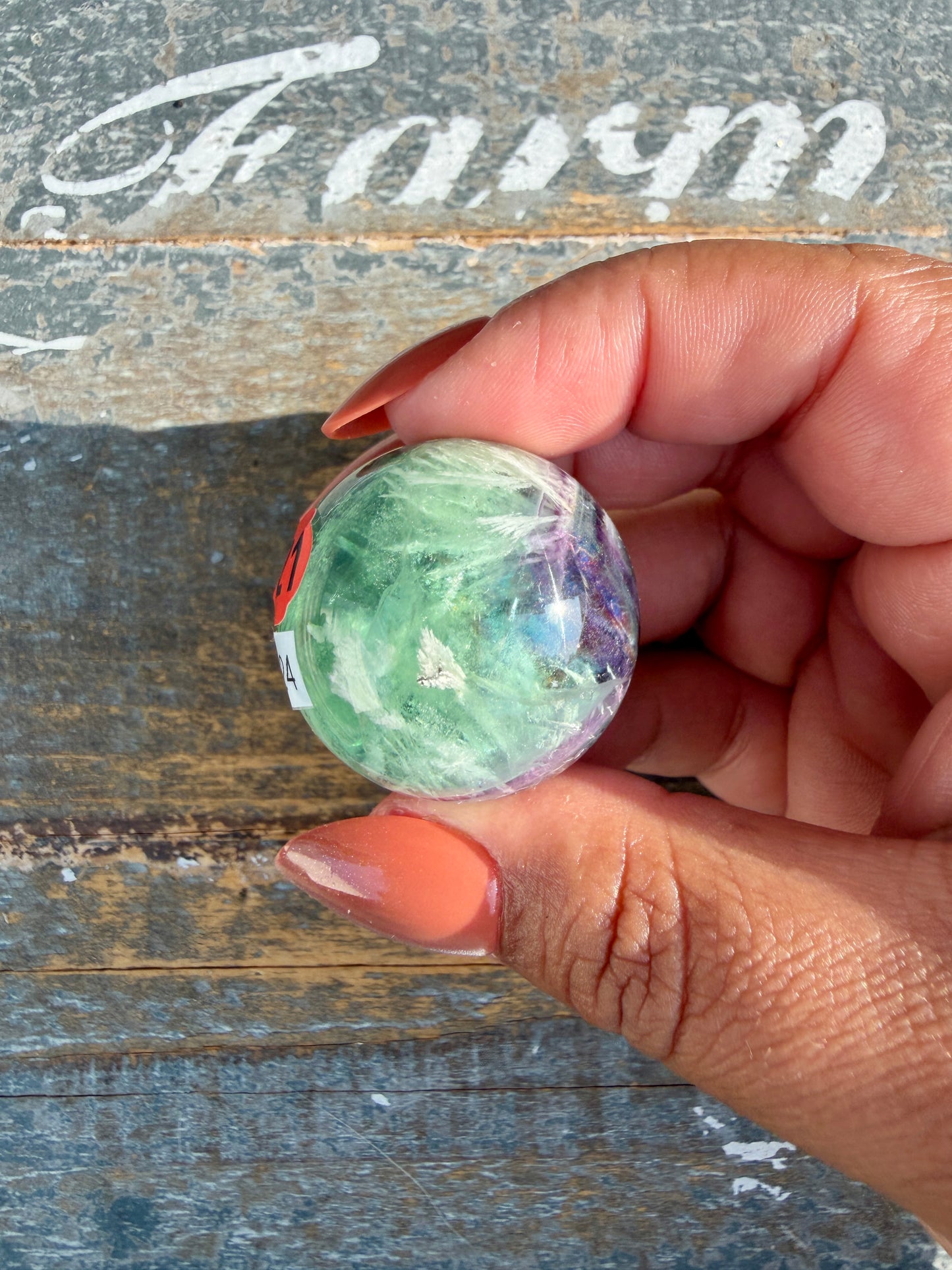 Gorgeous Feathered Fluorite Sphere | Opt 21