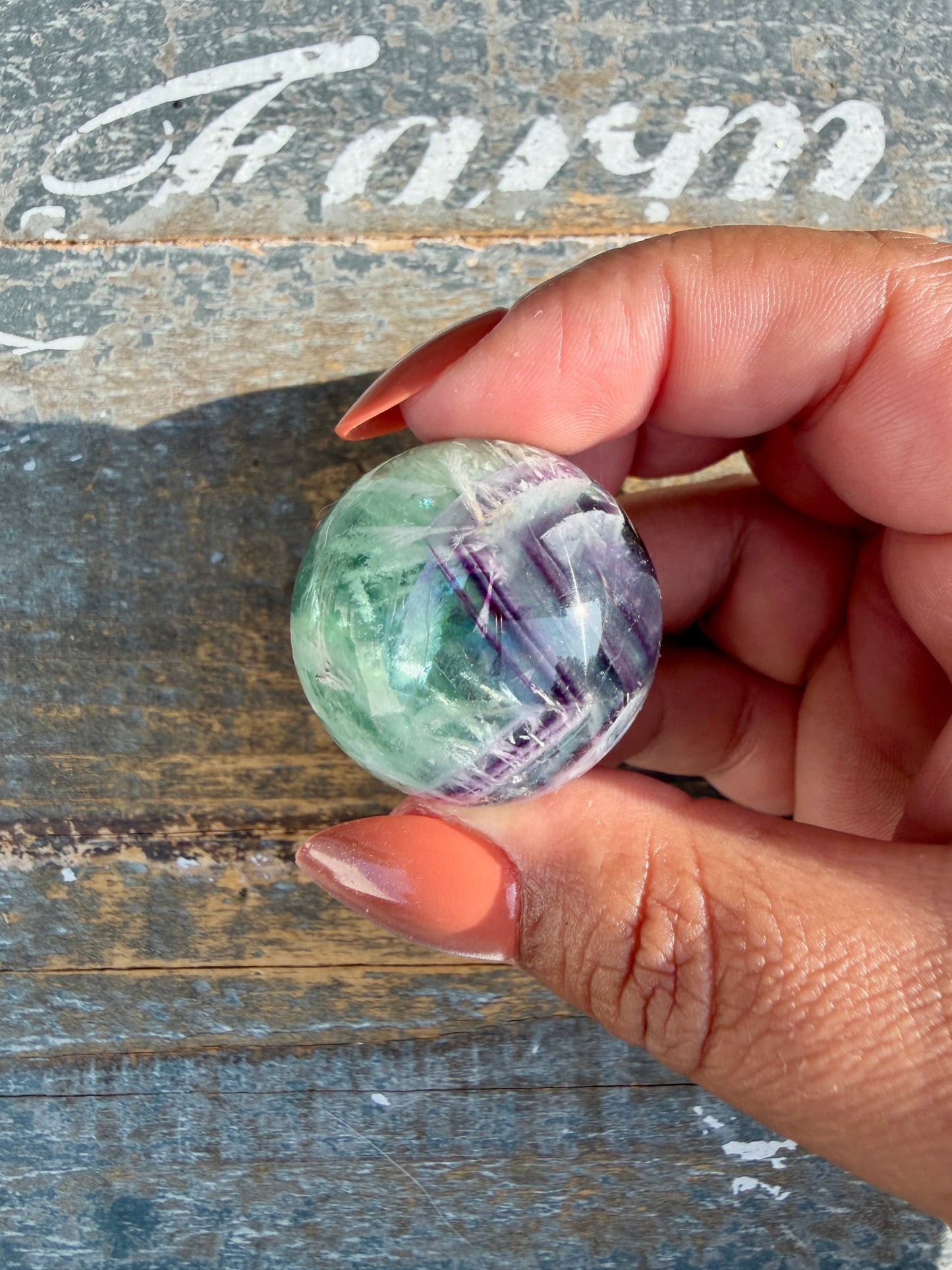 Gorgeous Feathered Fluorite Sphere | Opt 21