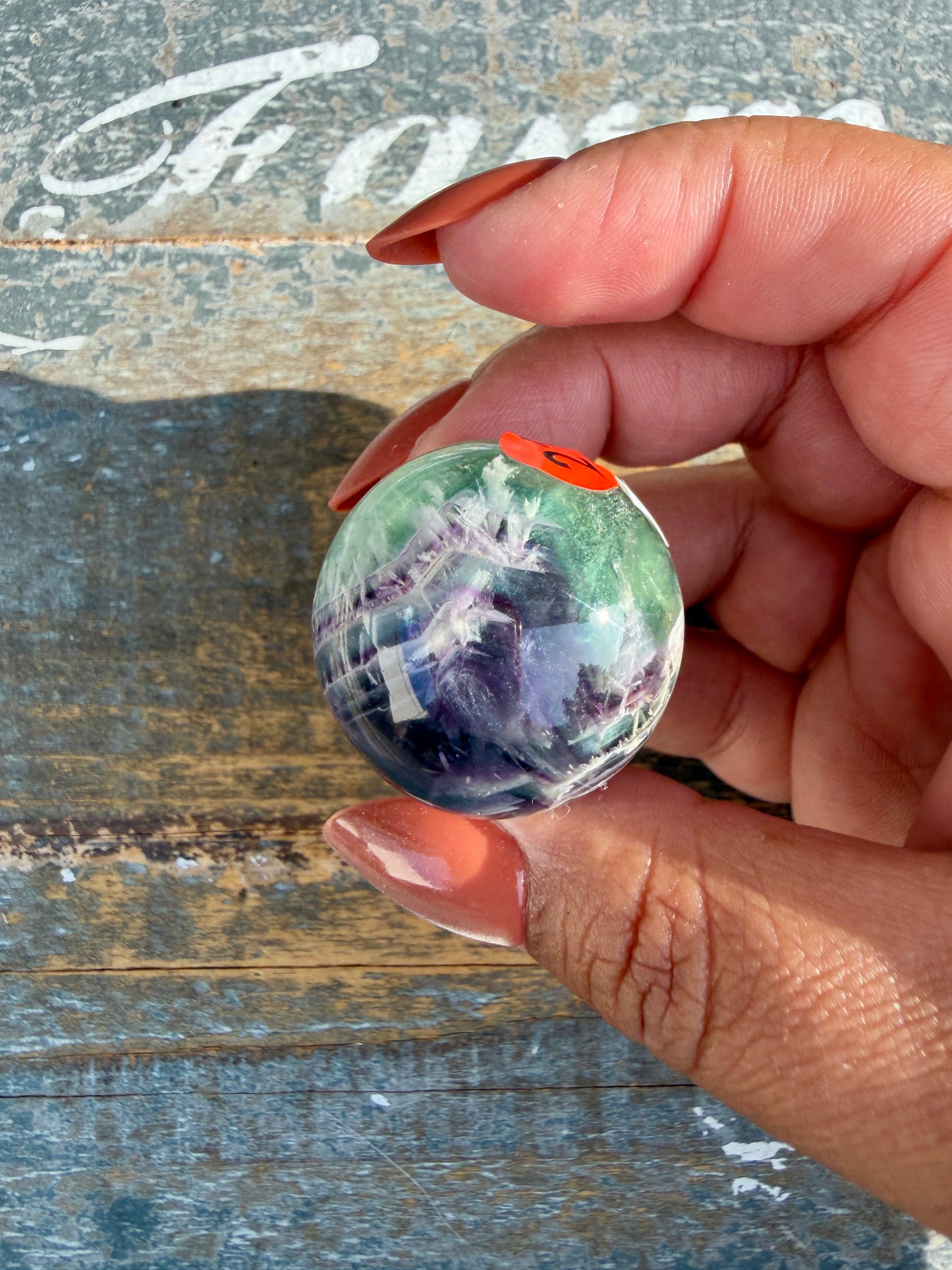 Gorgeous Feathered Fluorite Sphere | Opt 21