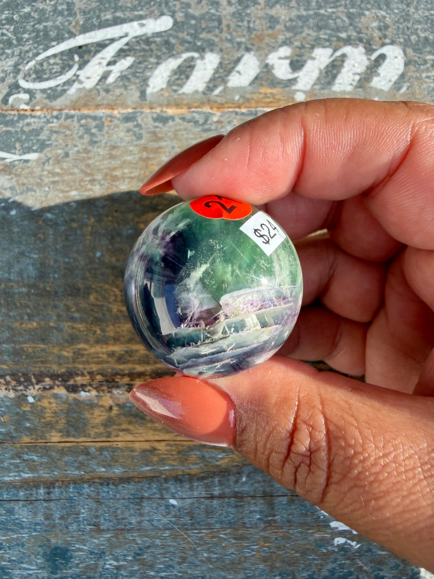 Gorgeous Feathered Fluorite Sphere | Opt 21
