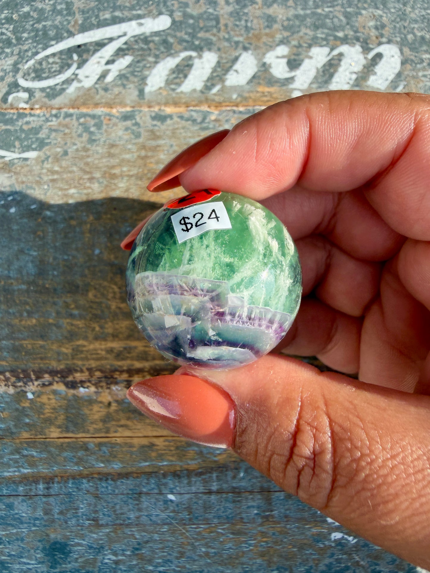 Gorgeous Feathered Fluorite Sphere | Opt 21