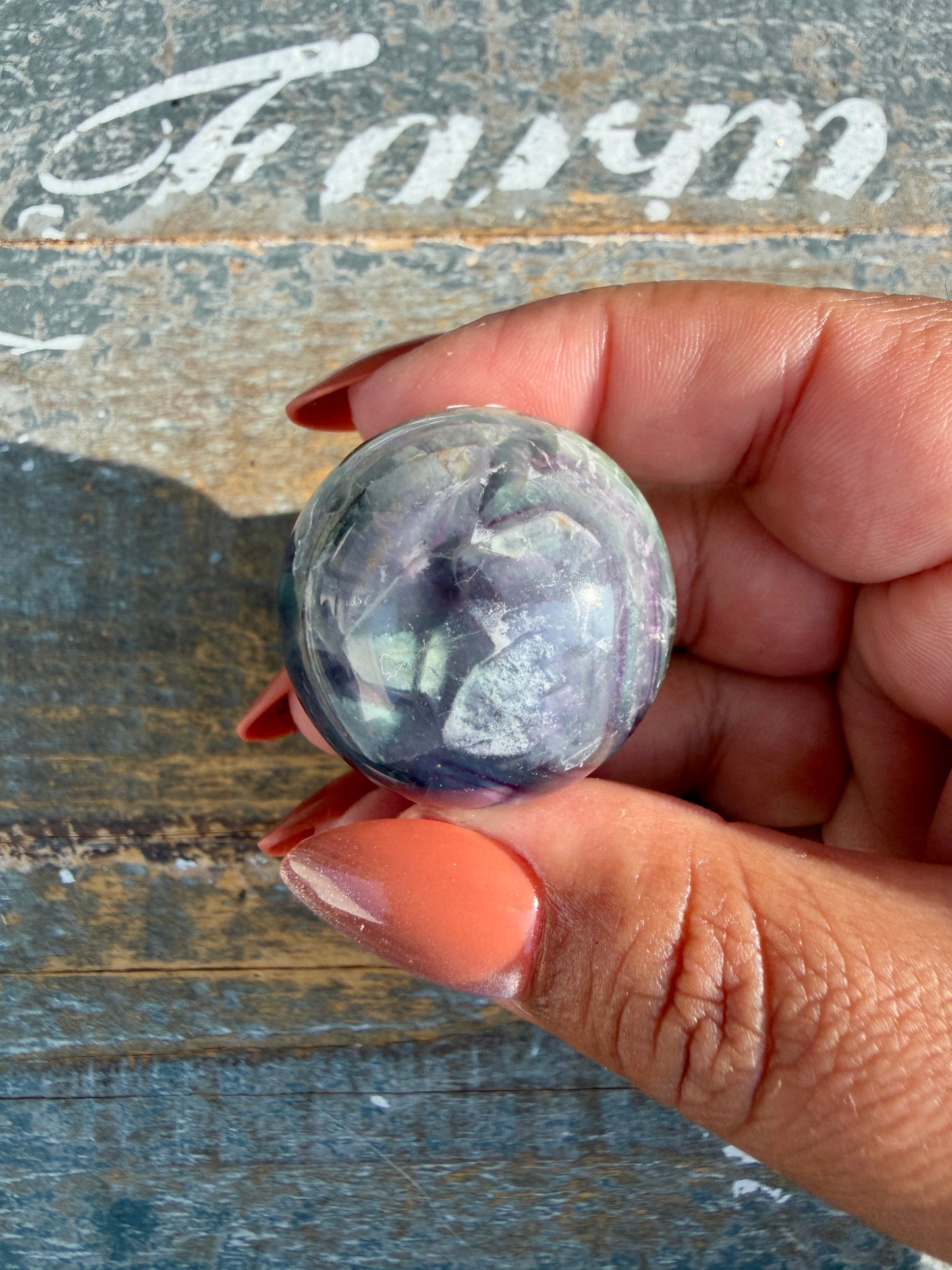 Gorgeous Feathered Fluorite Sphere | Opt 21