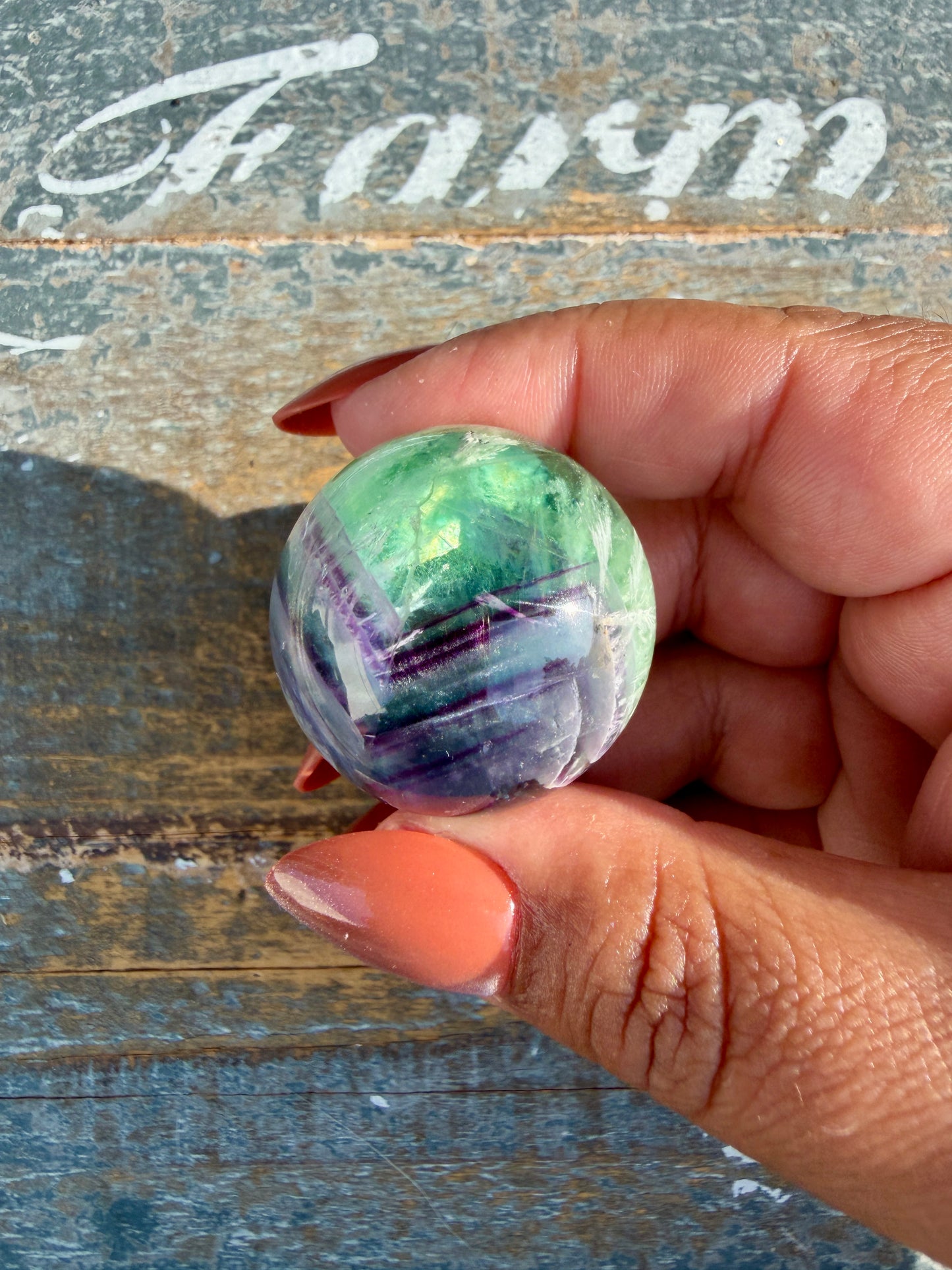 Gorgeous Feathered Fluorite Sphere | Opt 21