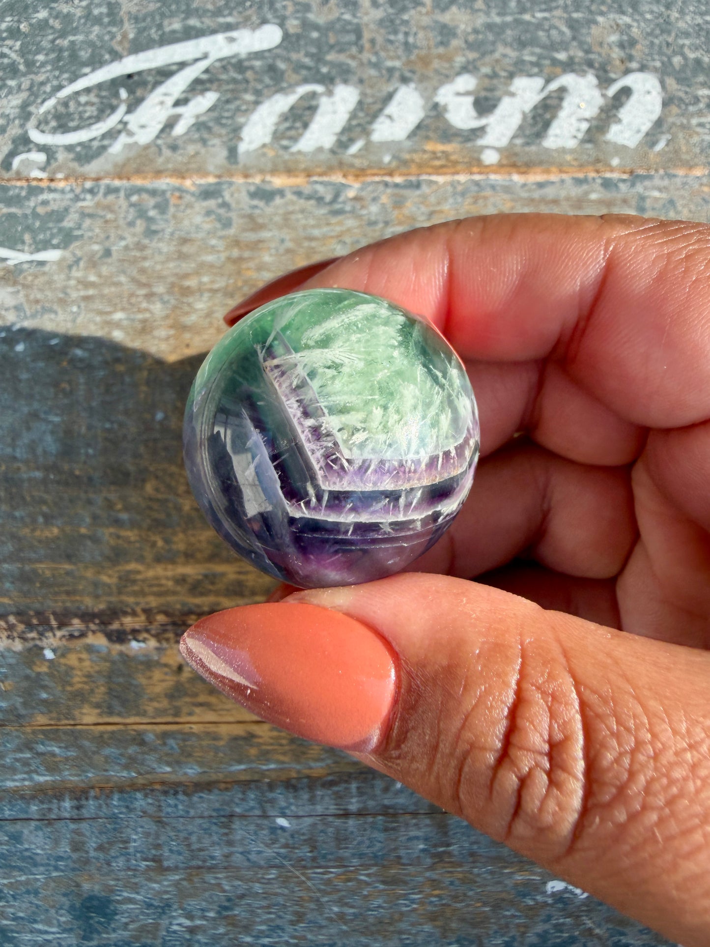 Gorgeous Feathered Fluorite Sphere | Opt 21