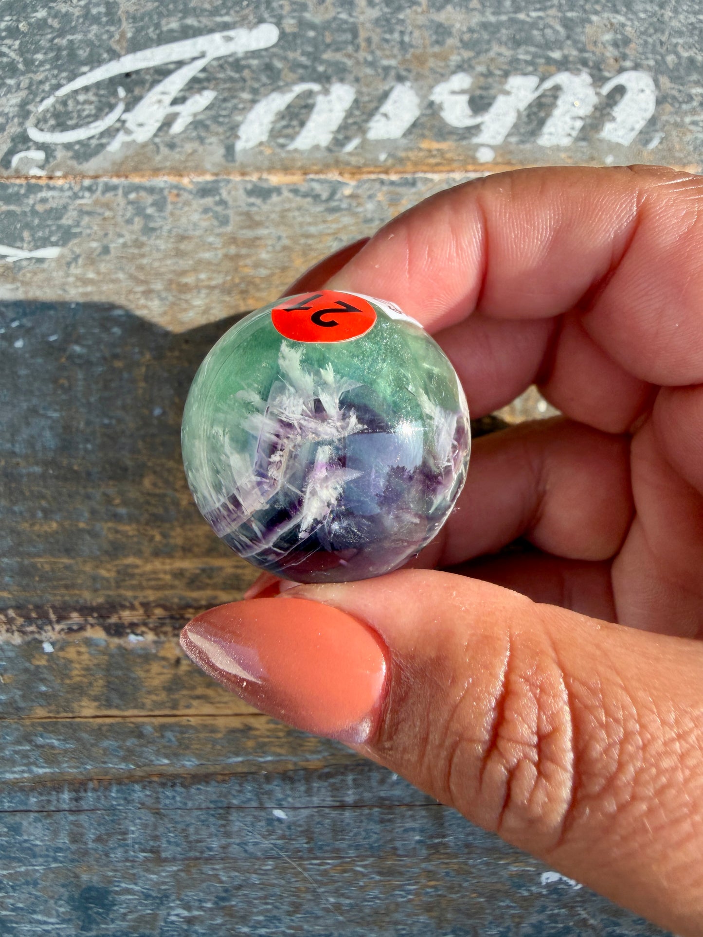 Gorgeous Feathered Fluorite Sphere | Opt 21