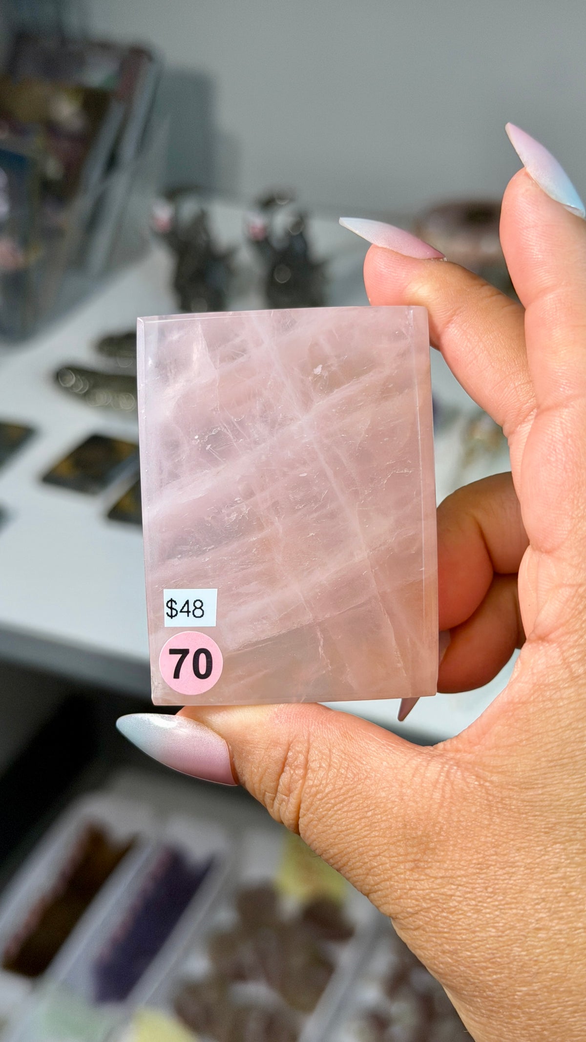 Rose Quartz Mini "HP" Book Carving | Opt 70