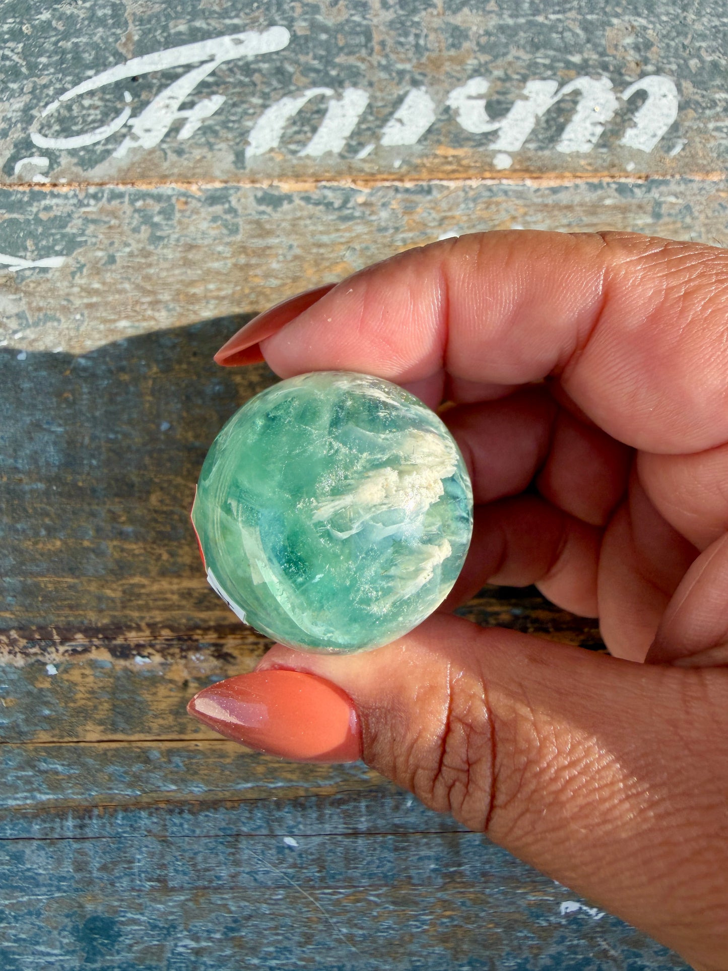 Gorgeous Feathered Fluorite Sphere | Opt 18
