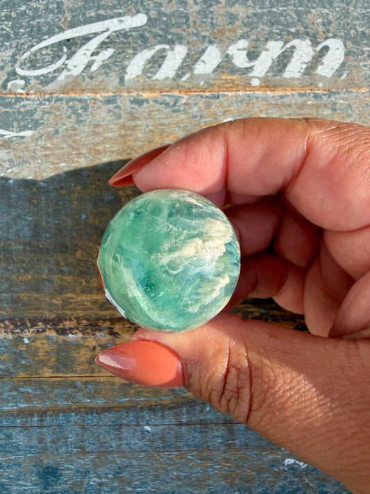 Gorgeous Feathered Fluorite Sphere | Opt 18