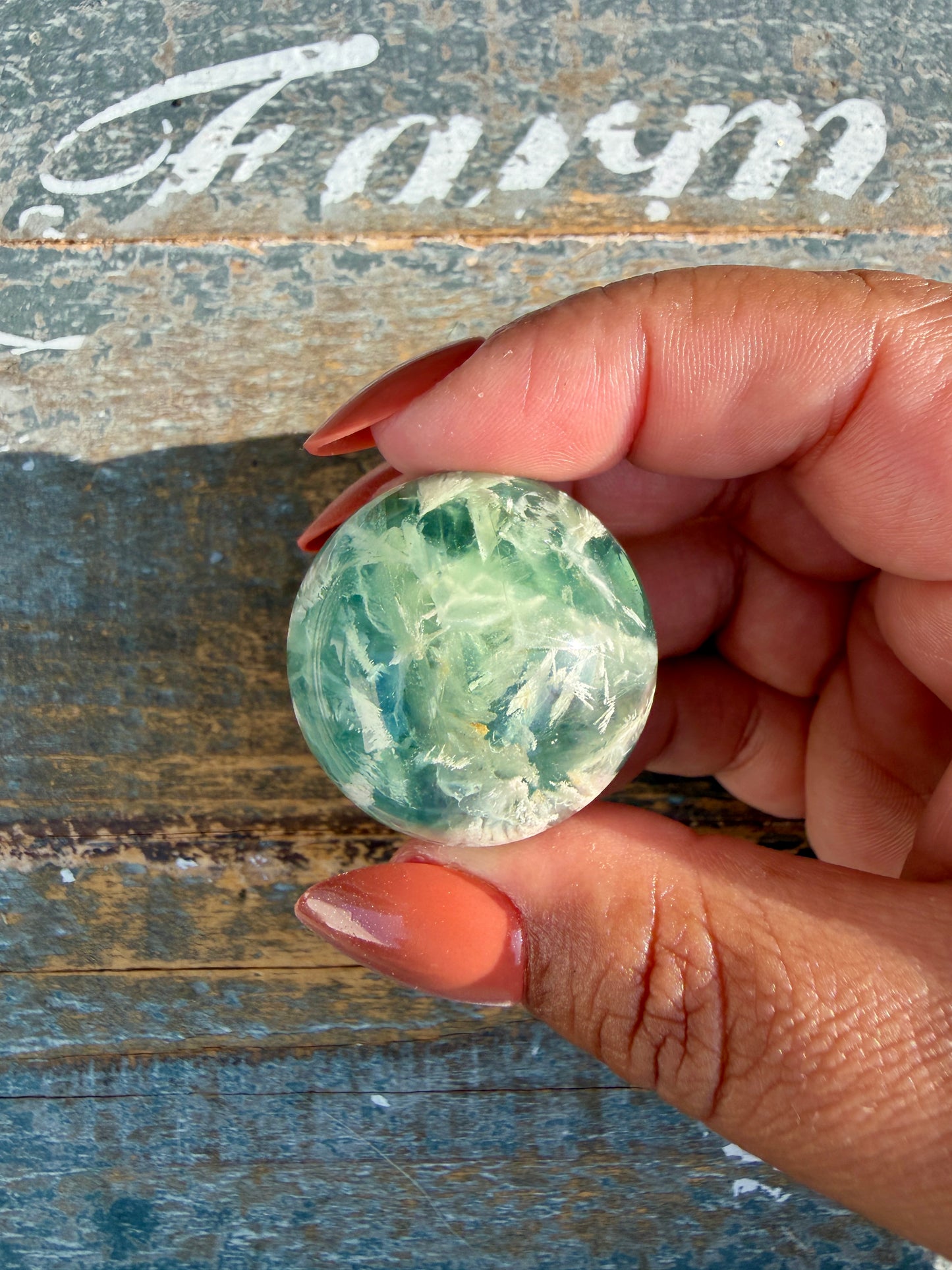 Gorgeous Feathered Fluorite Sphere | Opt 18