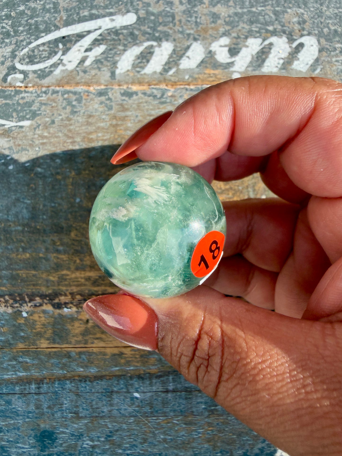 Gorgeous Feathered Fluorite Sphere | Opt 18