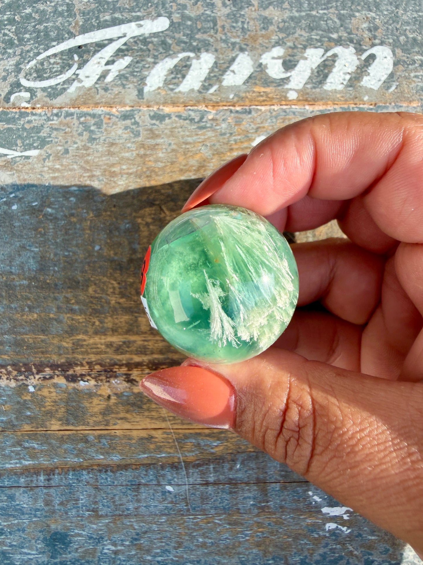 Gorgeous Feathered Fluorite Sphere | Opt 19