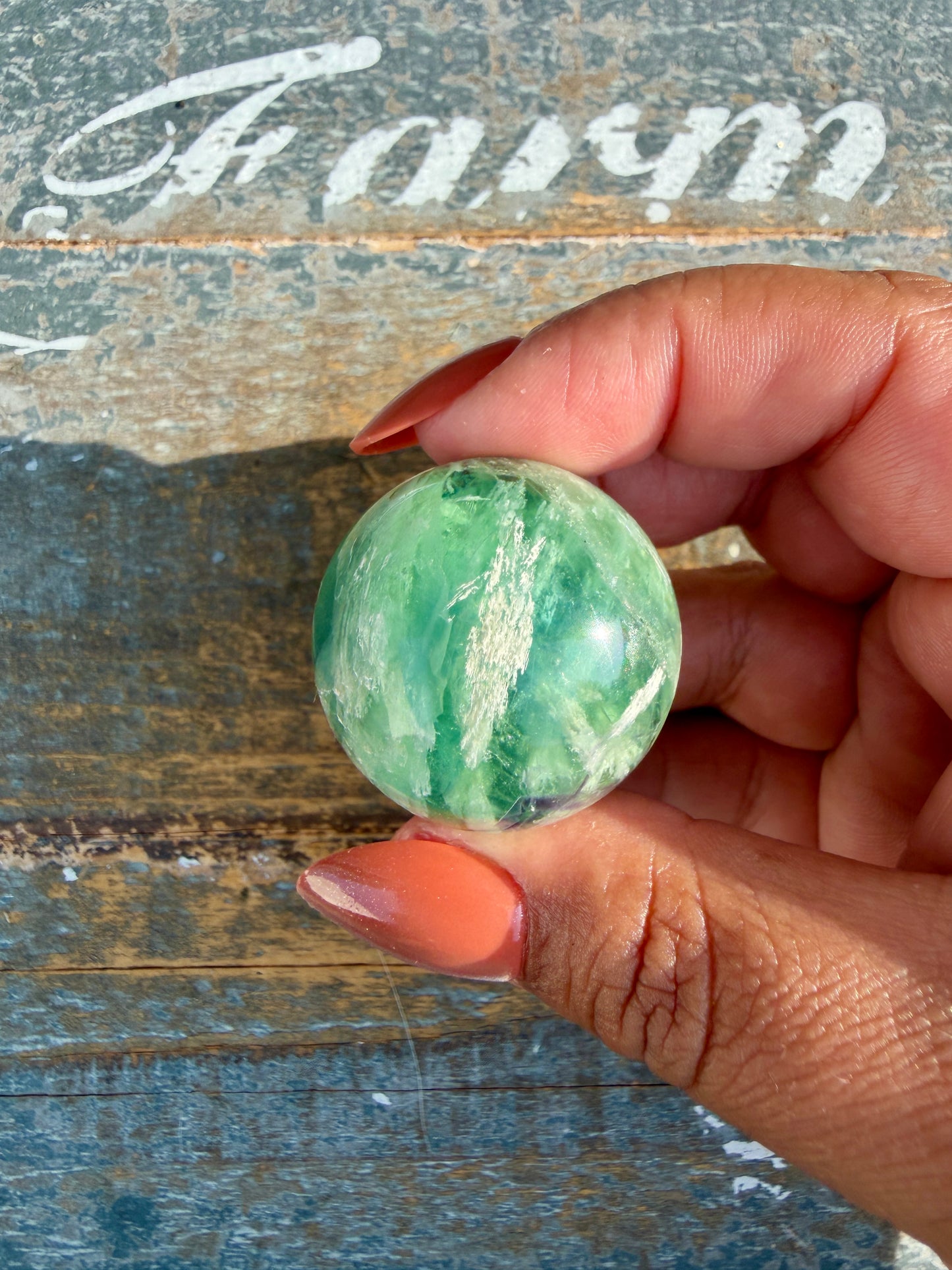 Gorgeous Feathered Fluorite Sphere | Opt 19