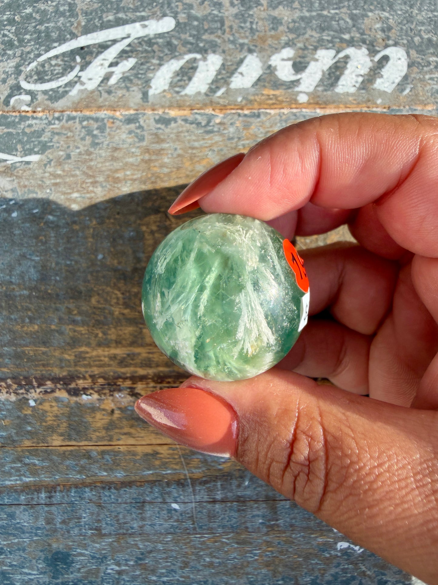 Gorgeous Feathered Fluorite Sphere | Opt 19