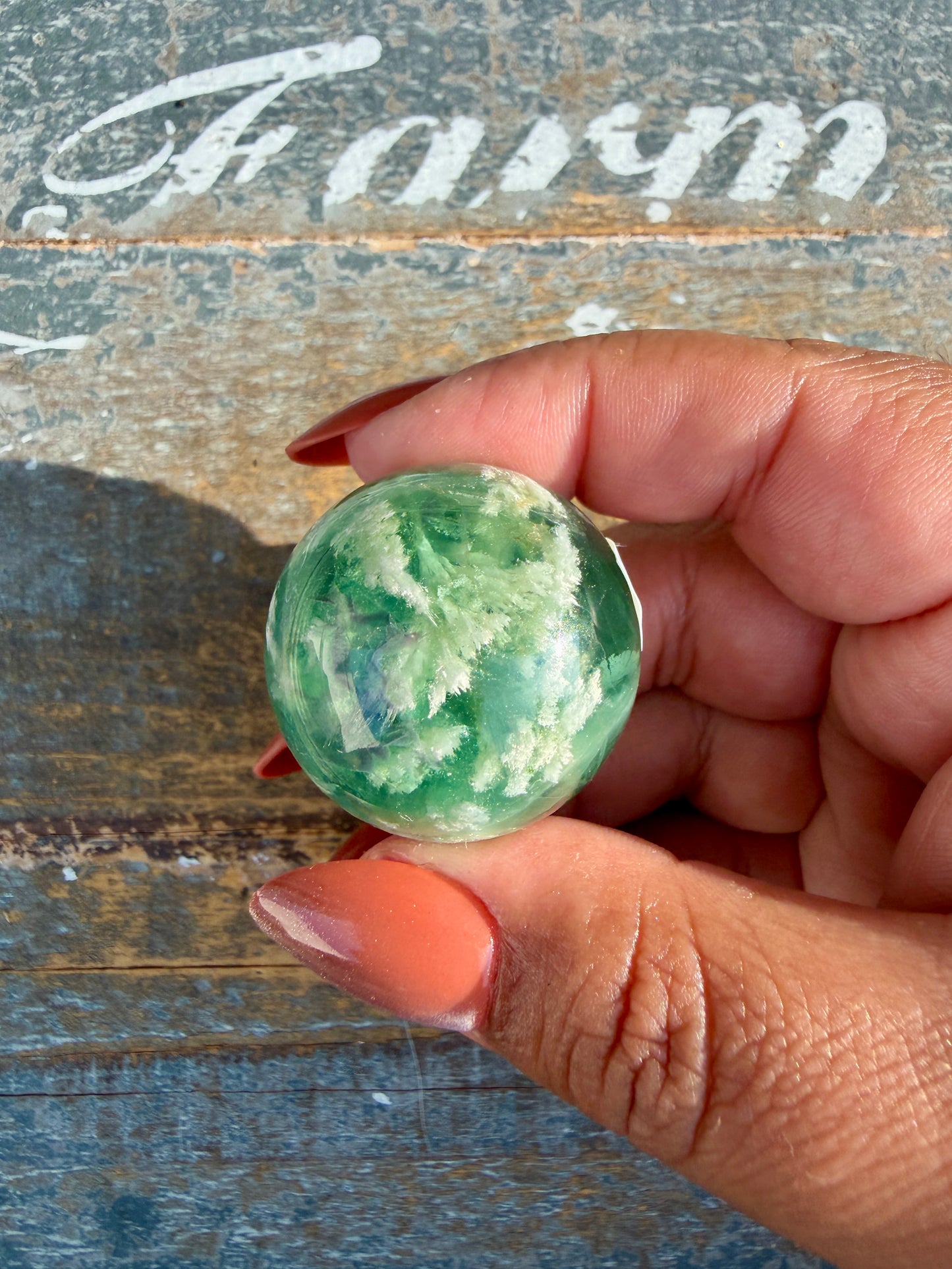 Gorgeous Feathered Fluorite Sphere | Opt 19
