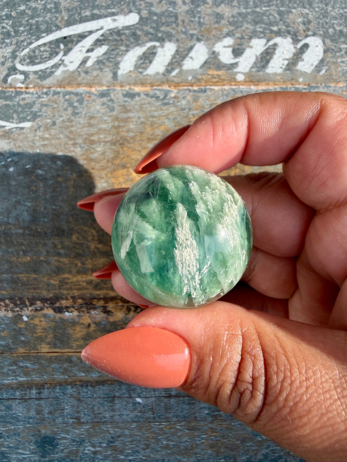 Gorgeous Feathered Fluorite Sphere | Opt 19
