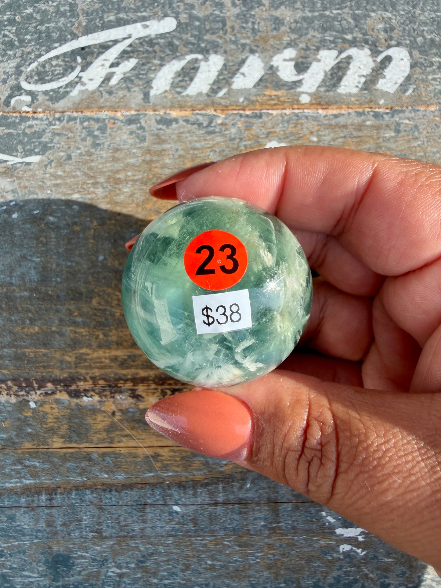 Gorgeous Feathered Fluorite Sphere | Opt 23
