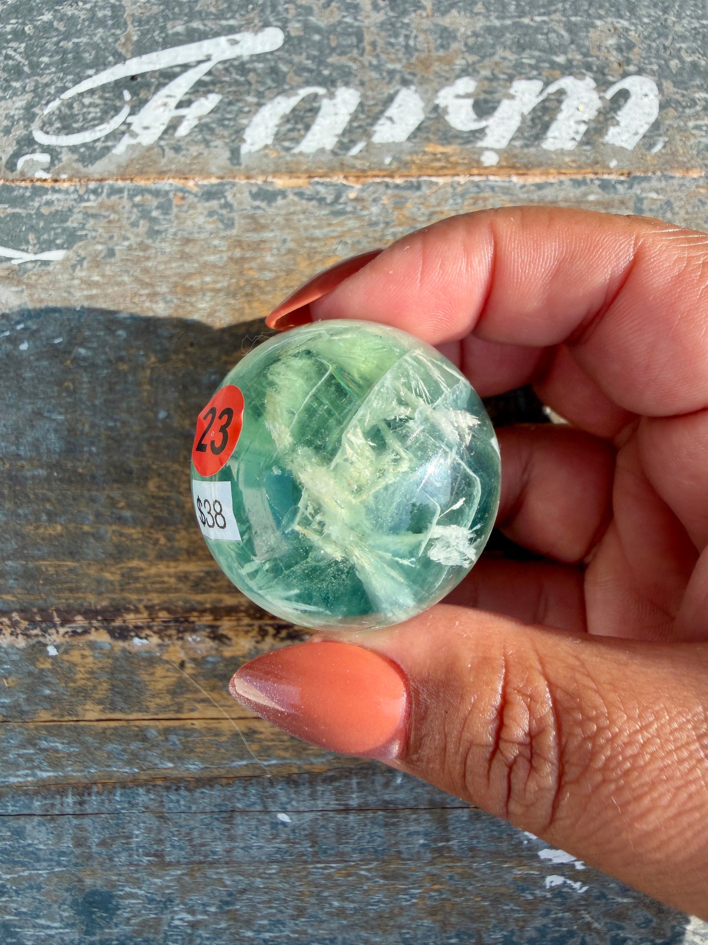 Gorgeous Feathered Fluorite Sphere | Opt 23