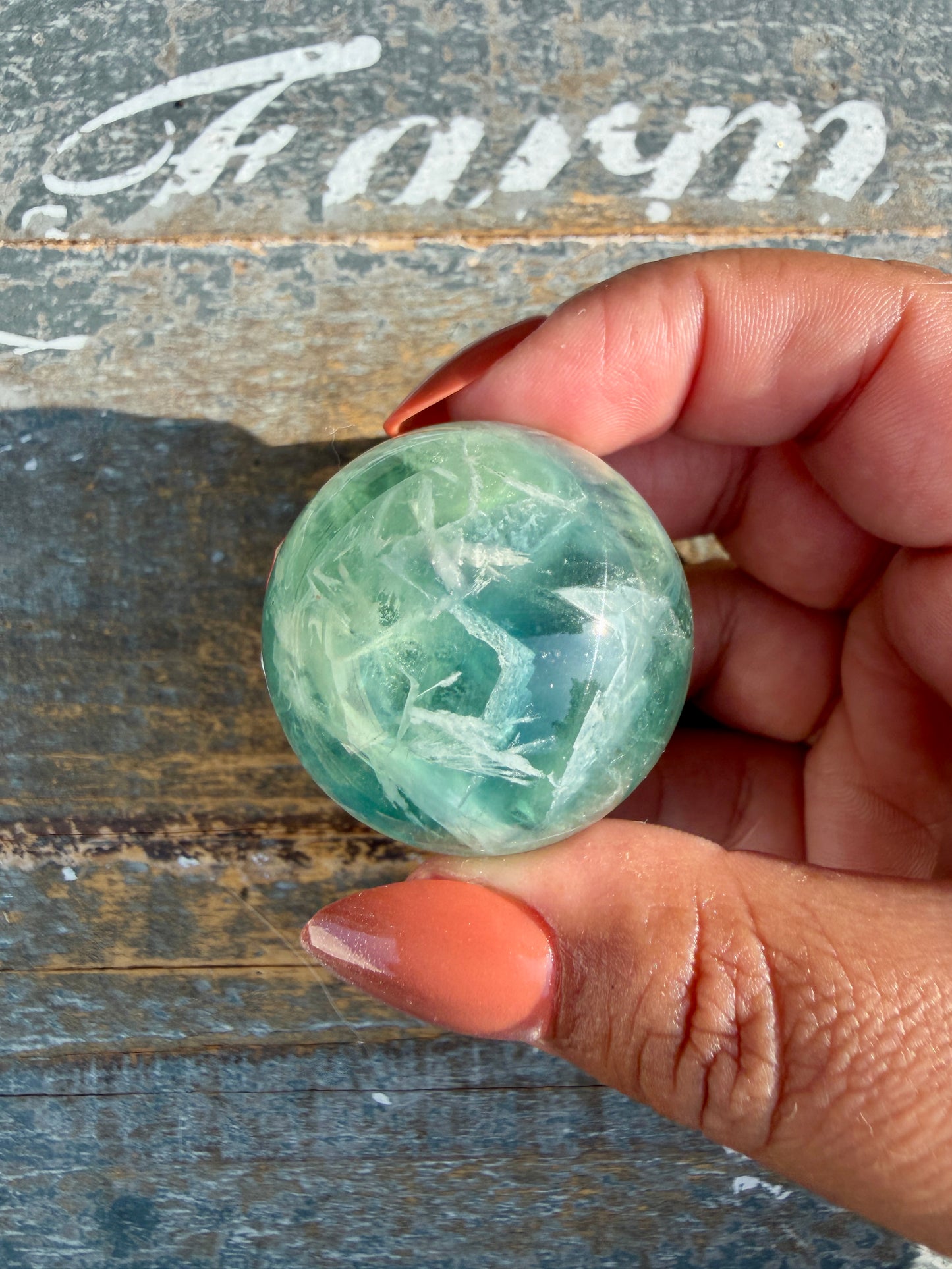 Gorgeous Feathered Fluorite Sphere | Opt 23