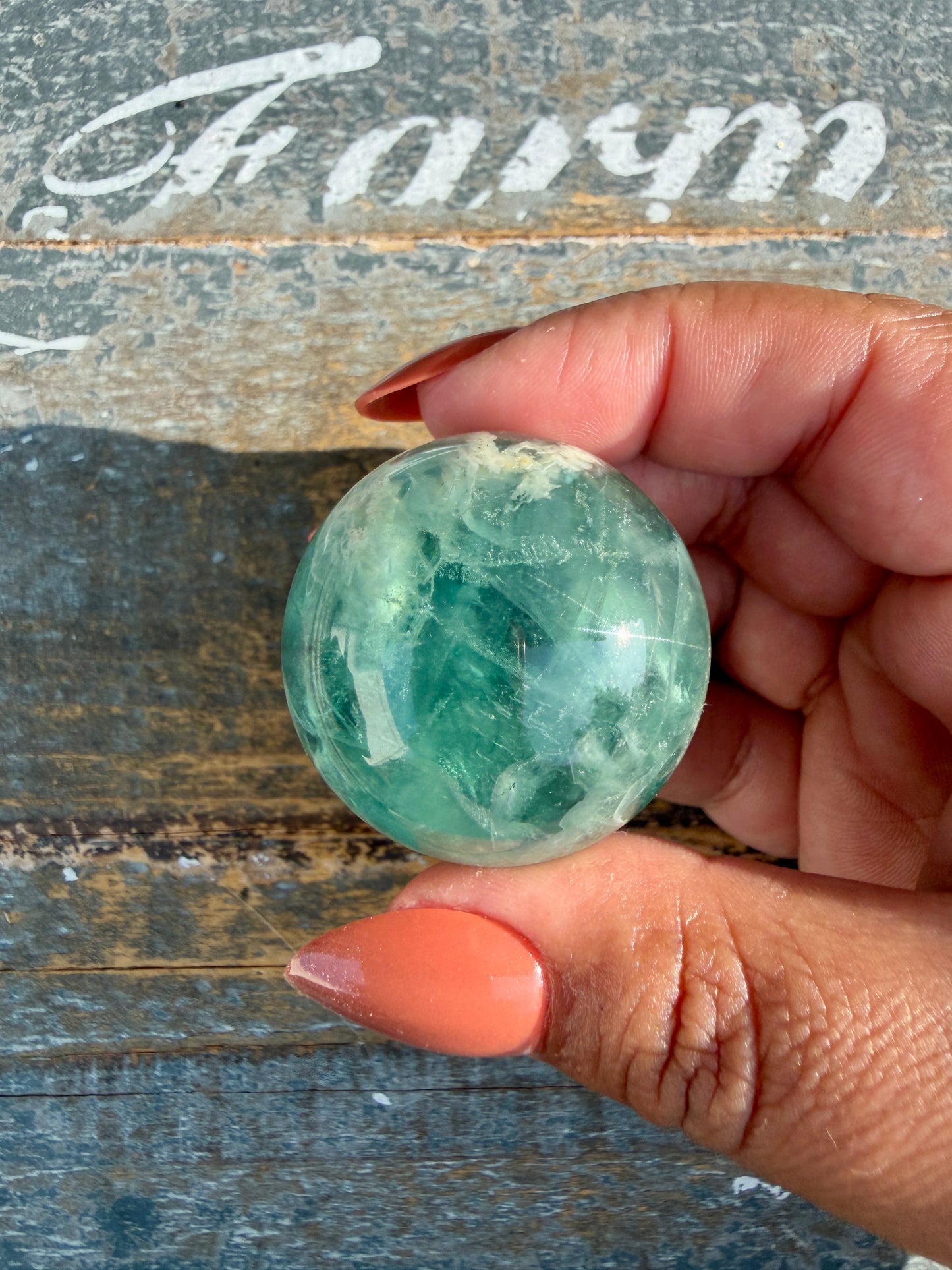 Gorgeous Feathered Fluorite Sphere | Opt 23