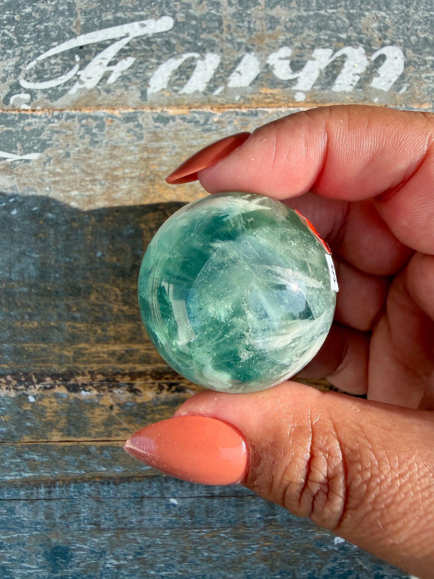 Gorgeous Feathered Fluorite Sphere | Opt 23