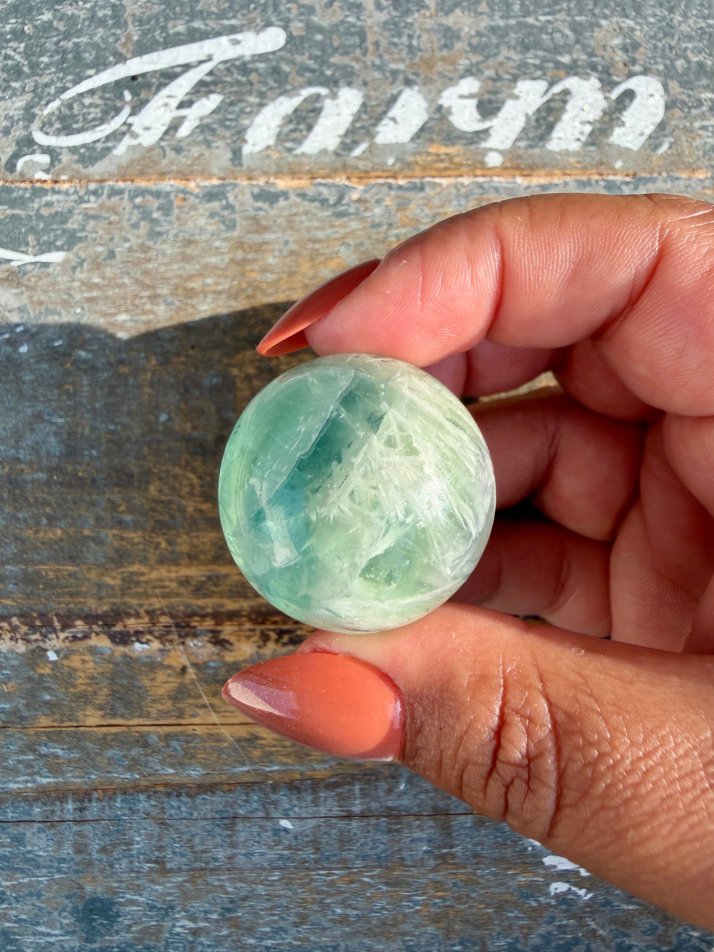 Gorgeous Feathered Fluorite Sphere | Opt 20