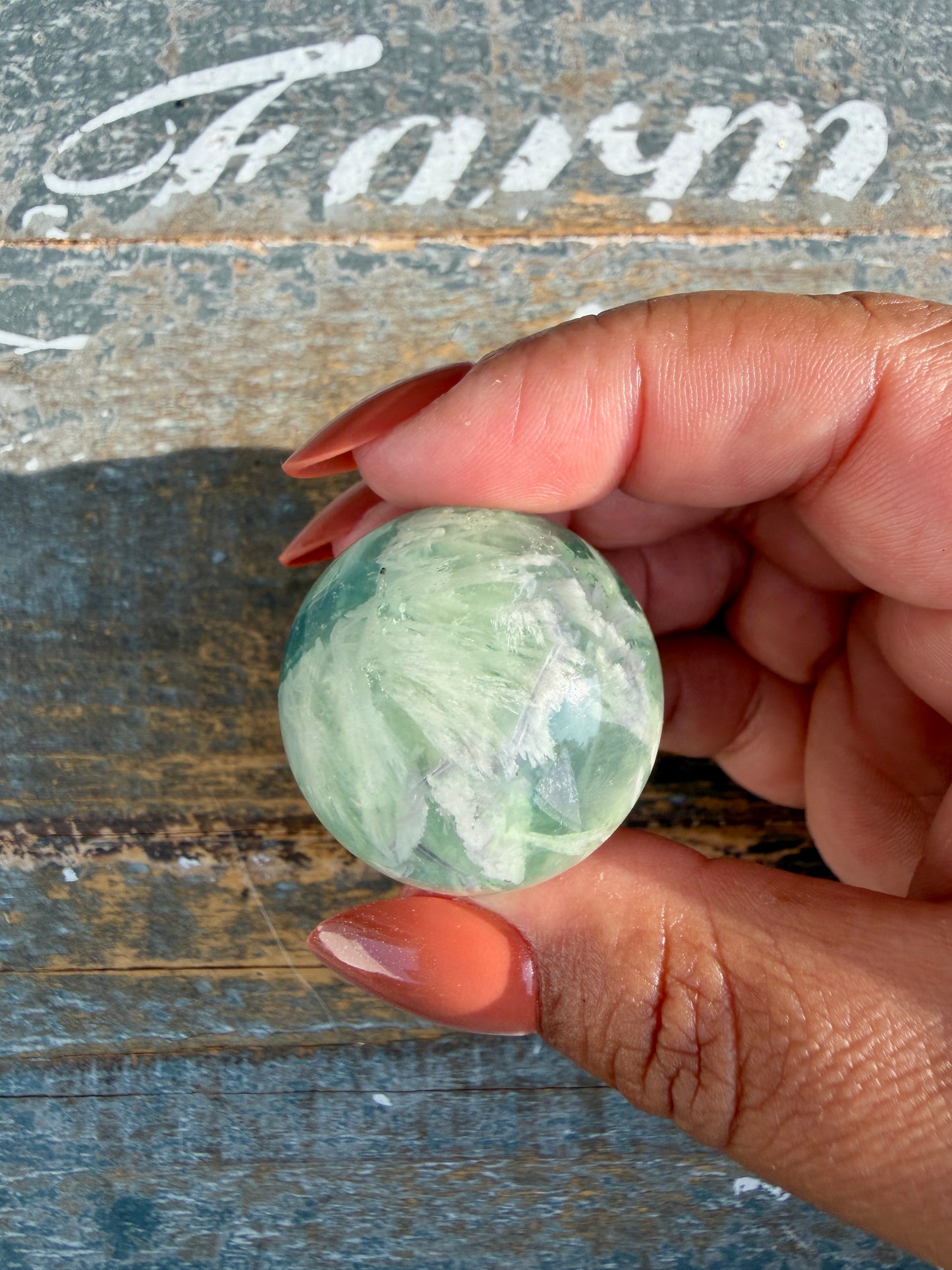 Gorgeous Feathered Fluorite Sphere | Opt 20