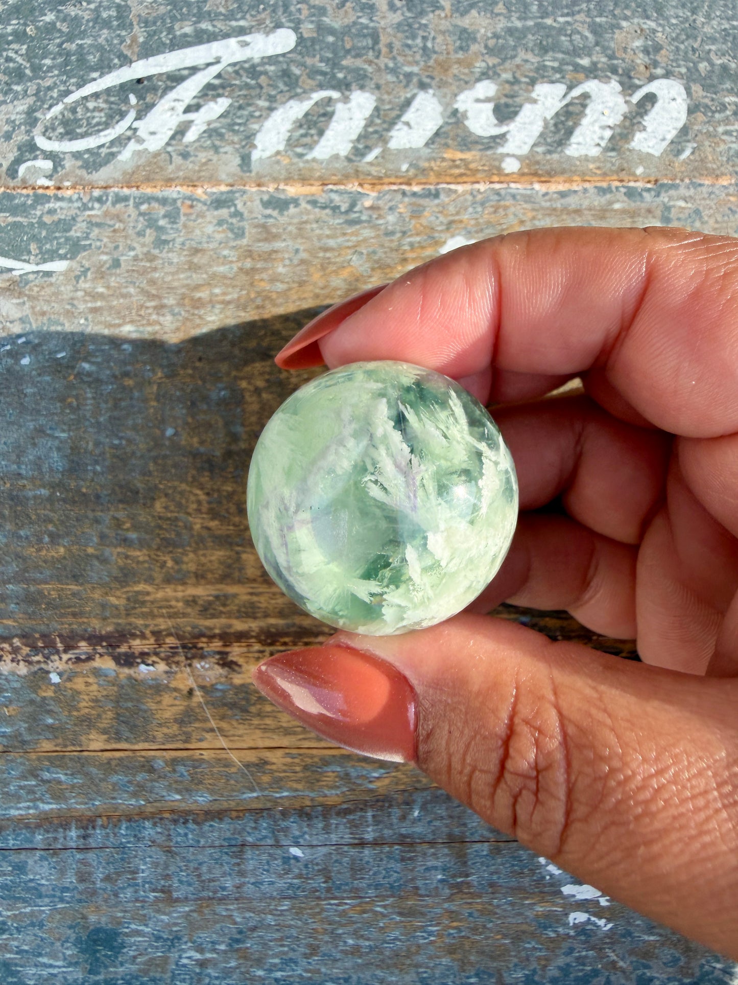 Gorgeous Feathered Fluorite Sphere | Opt 20