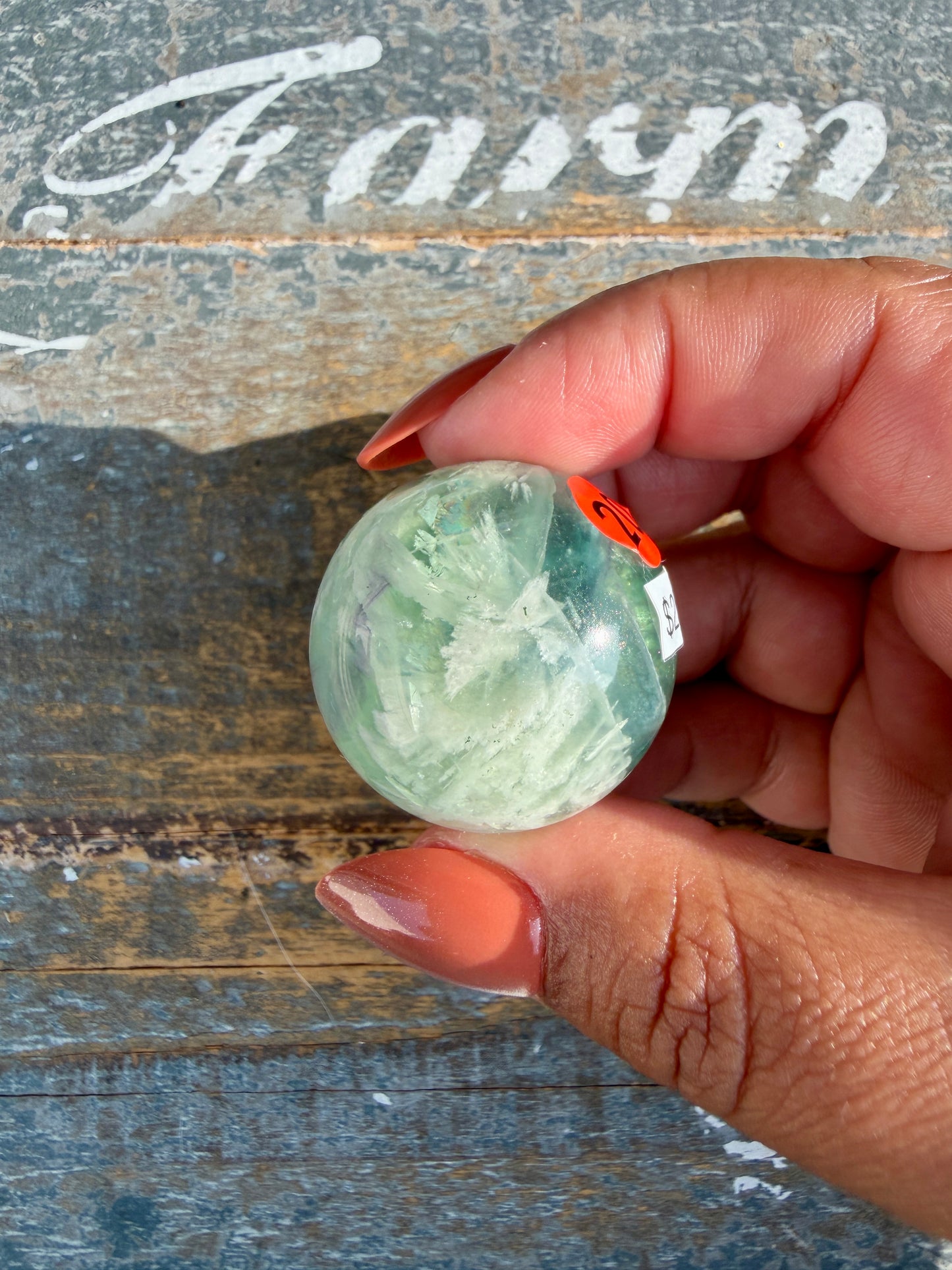 Gorgeous Feathered Fluorite Sphere | Opt 20