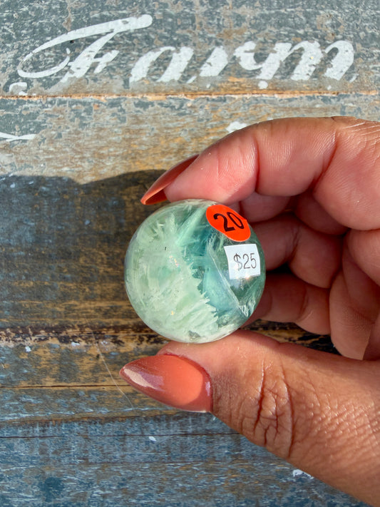 Gorgeous Feathered Fluorite Sphere | Opt 20