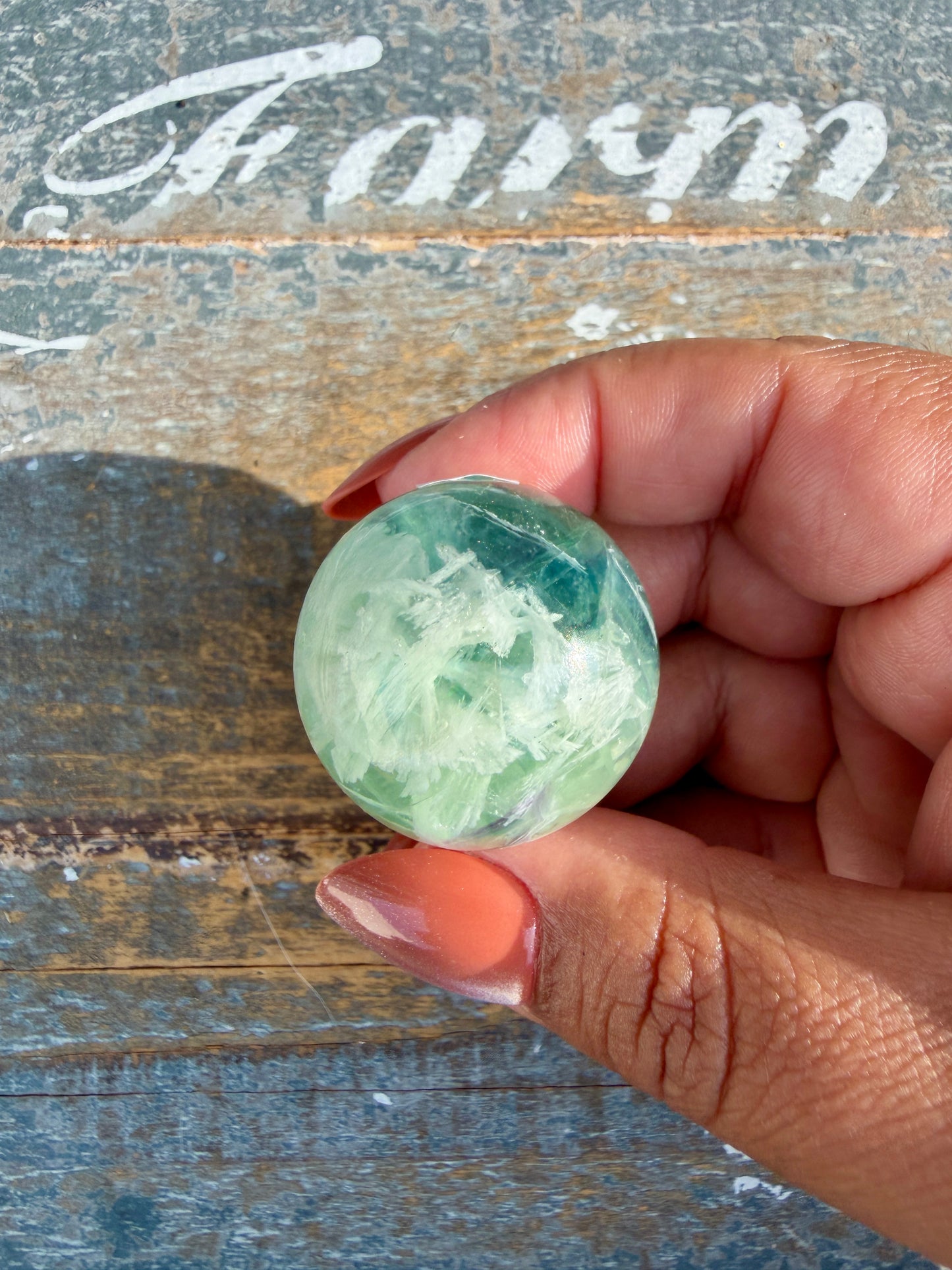 Gorgeous Feathered Fluorite Sphere | Opt 20