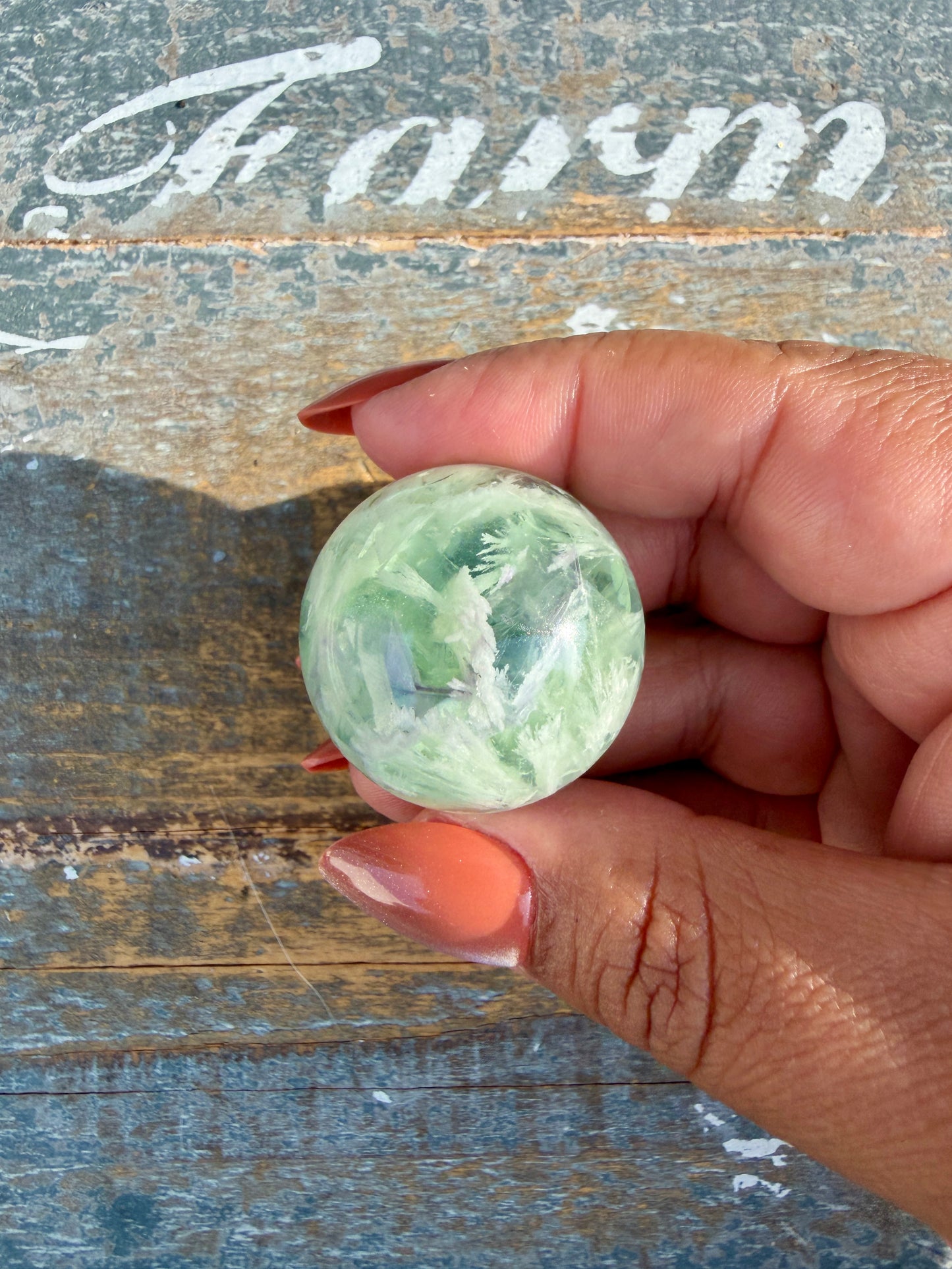 Gorgeous Feathered Fluorite Sphere | Opt 20