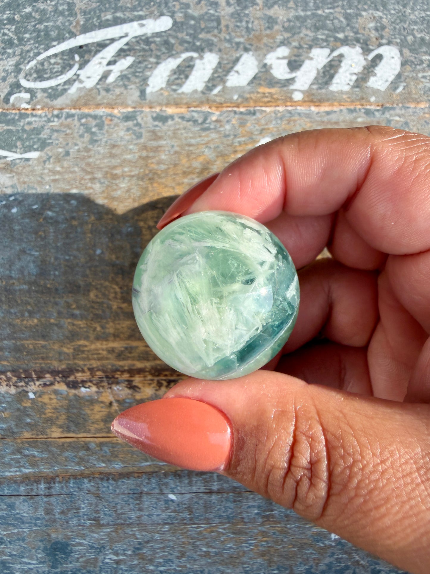 Gorgeous Feathered Fluorite Sphere | Opt 20