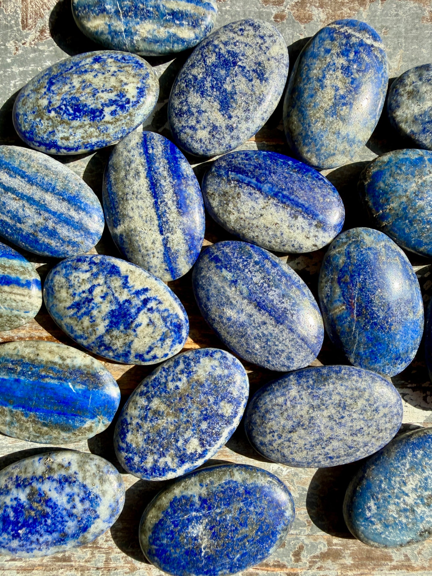 One (1) Lapis Lazuli Flat Palm Stone | Intuitively Chosen