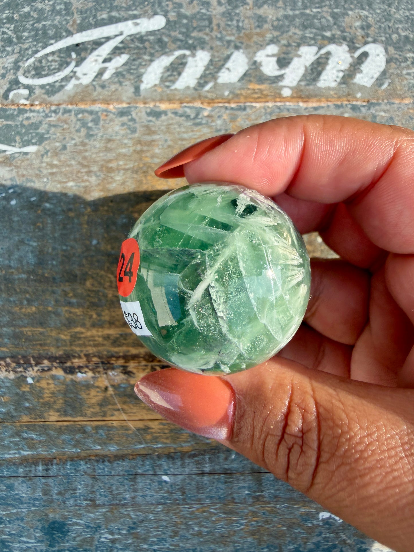 Gorgeous Feathered Fluorite Sphere | Opt 24