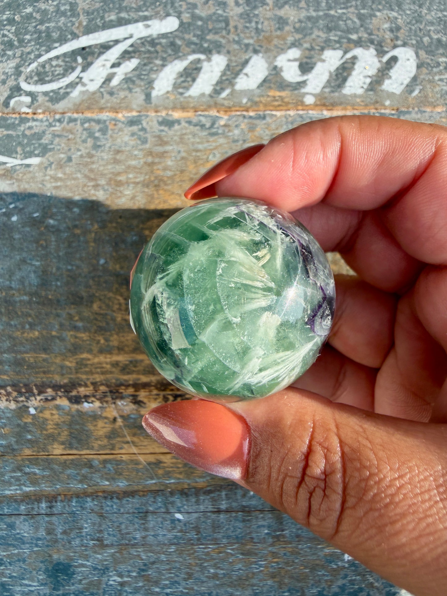 Gorgeous Feathered Fluorite Sphere | Opt 24