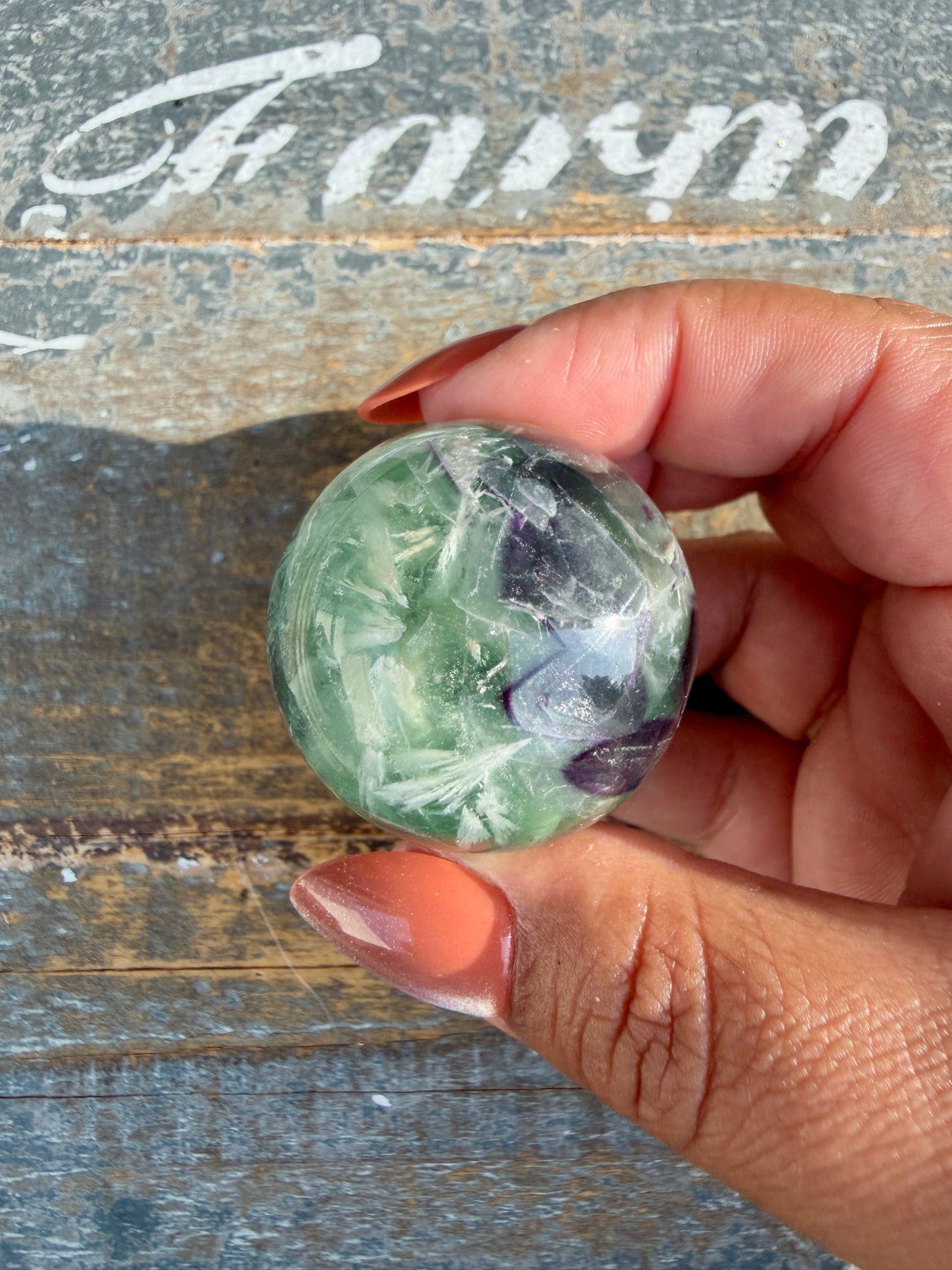 Gorgeous Feathered Fluorite Sphere | Opt 24