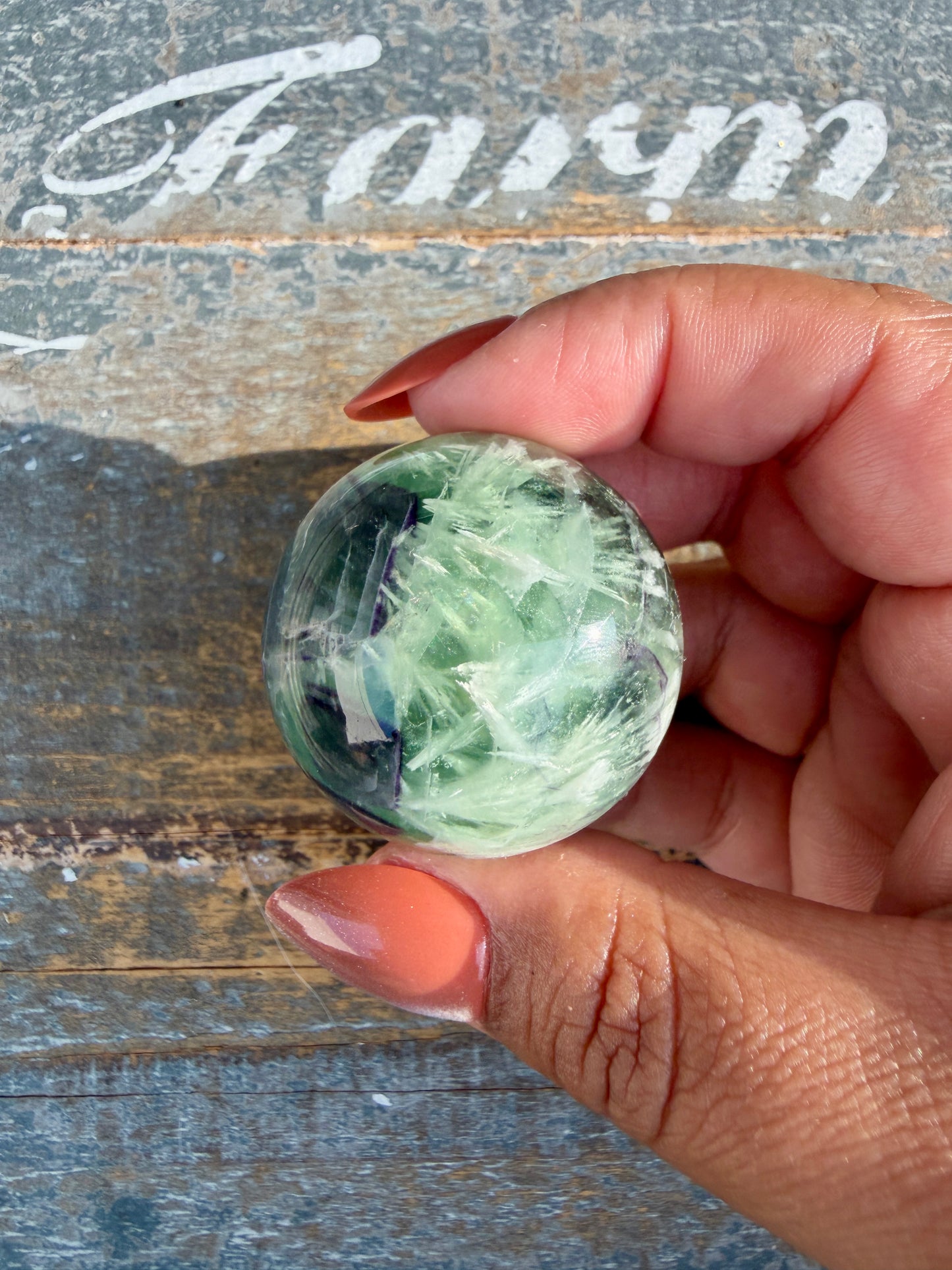 Gorgeous Feathered Fluorite Sphere | Opt 24