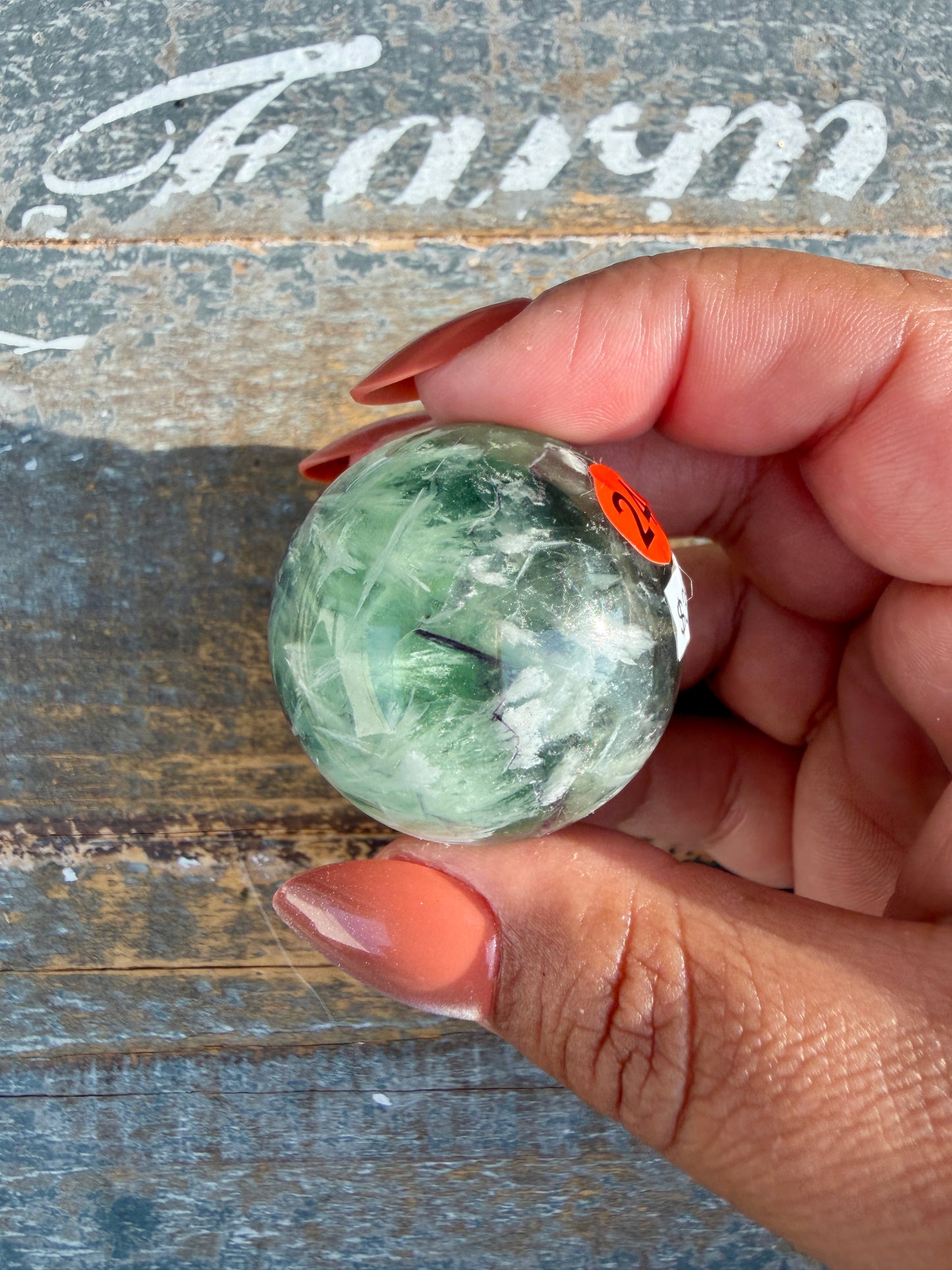 Gorgeous Feathered Fluorite Sphere | Opt 24