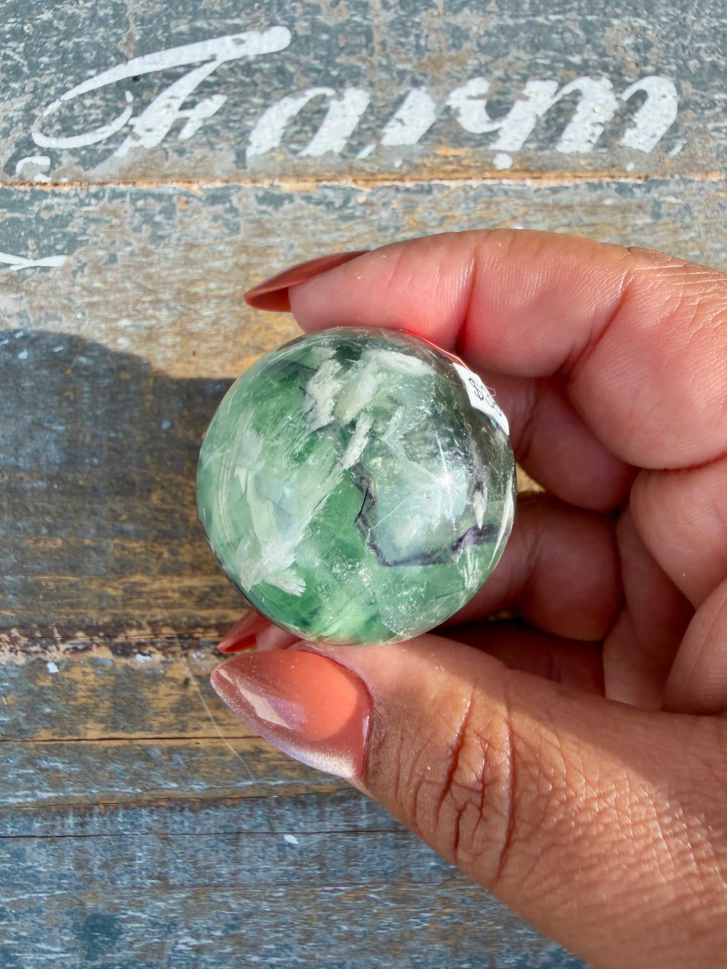 Gorgeous Feathered Fluorite Sphere | Opt 24