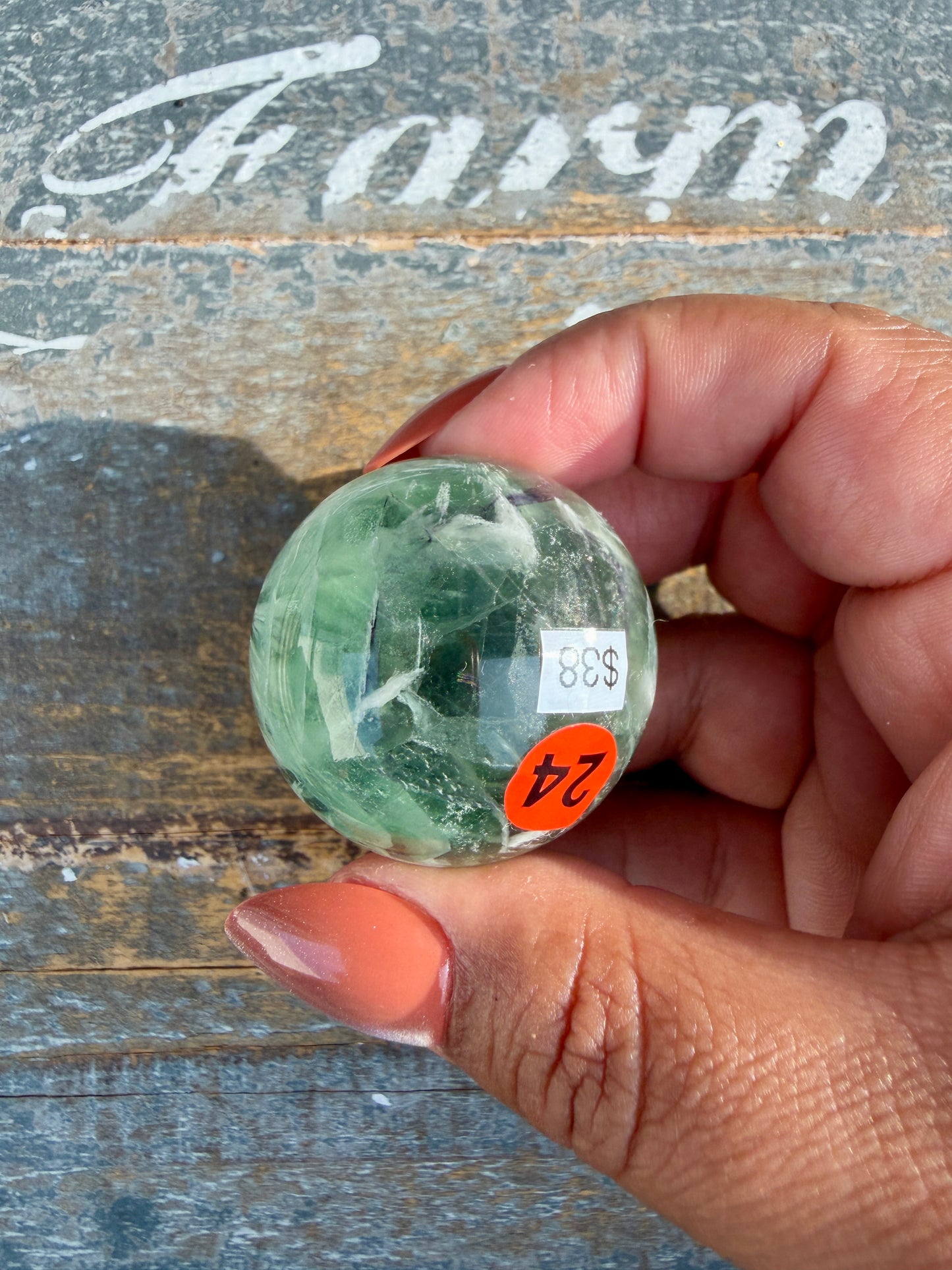 Gorgeous Feathered Fluorite Sphere | Opt 24