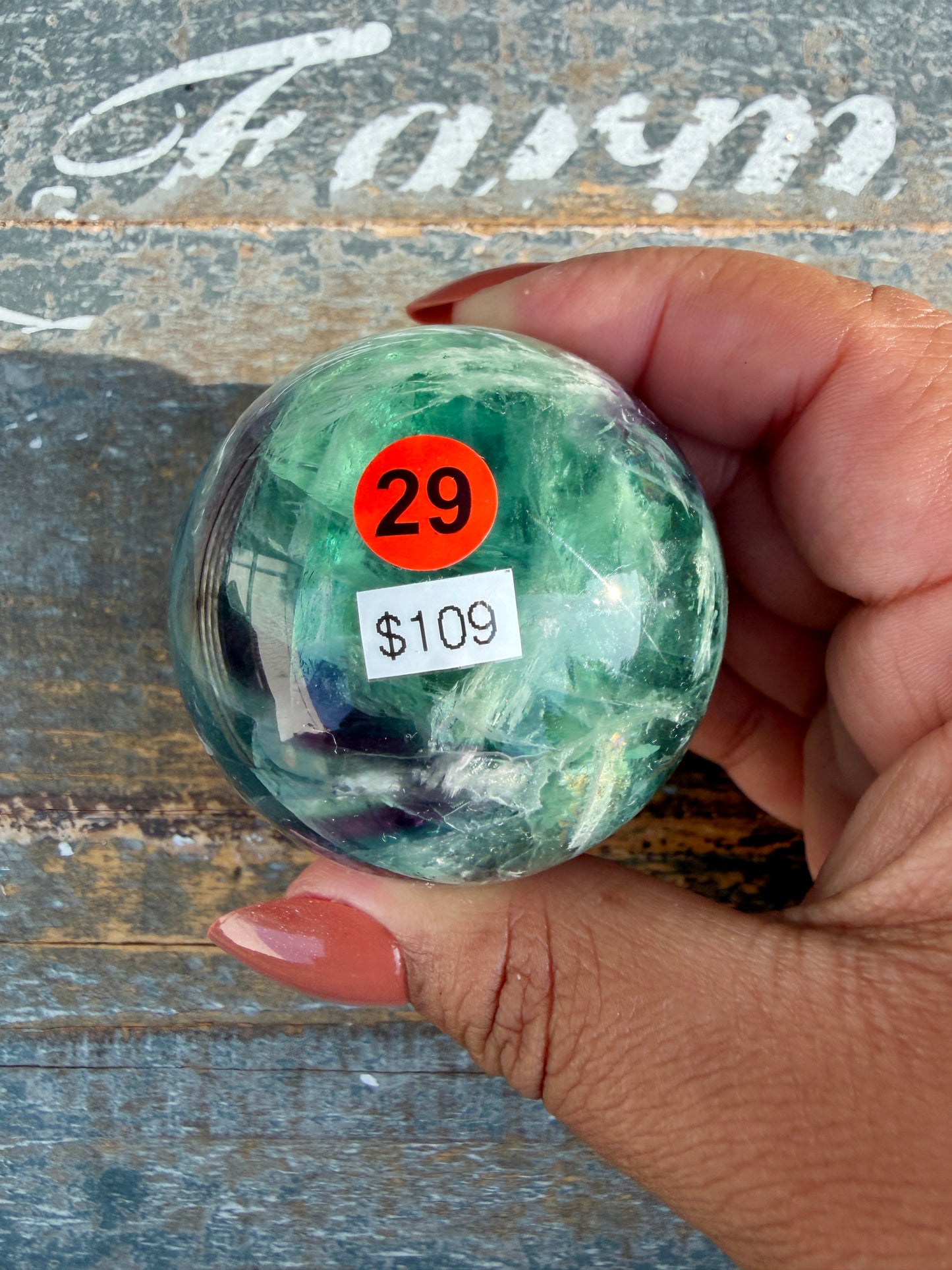 Gorgeous Feathered Fluorite Sphere | Opt 29