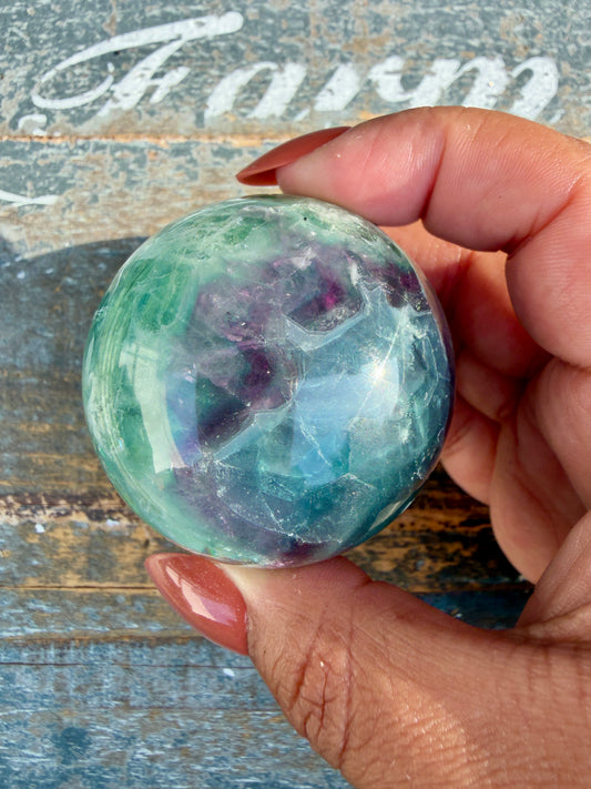 Gorgeous Feathered Fluorite Sphere | Opt 29