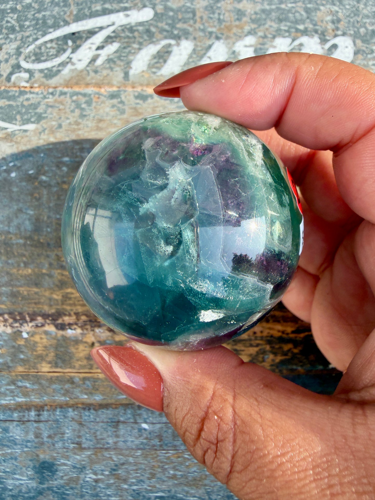 Gorgeous Feathered Fluorite Sphere | Opt 29