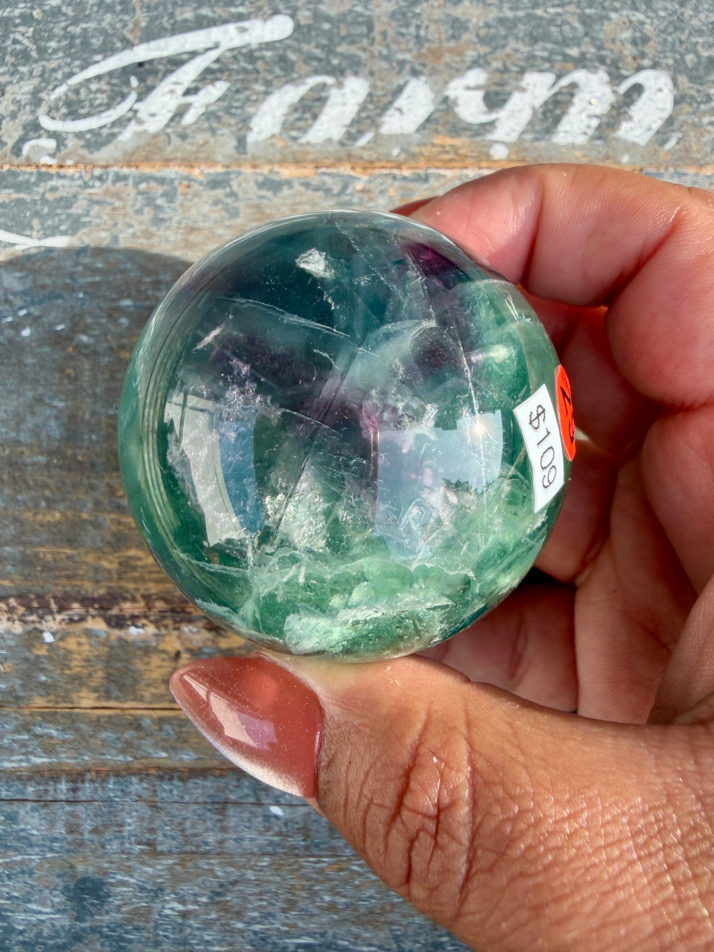 Gorgeous Feathered Fluorite Sphere | Opt 29