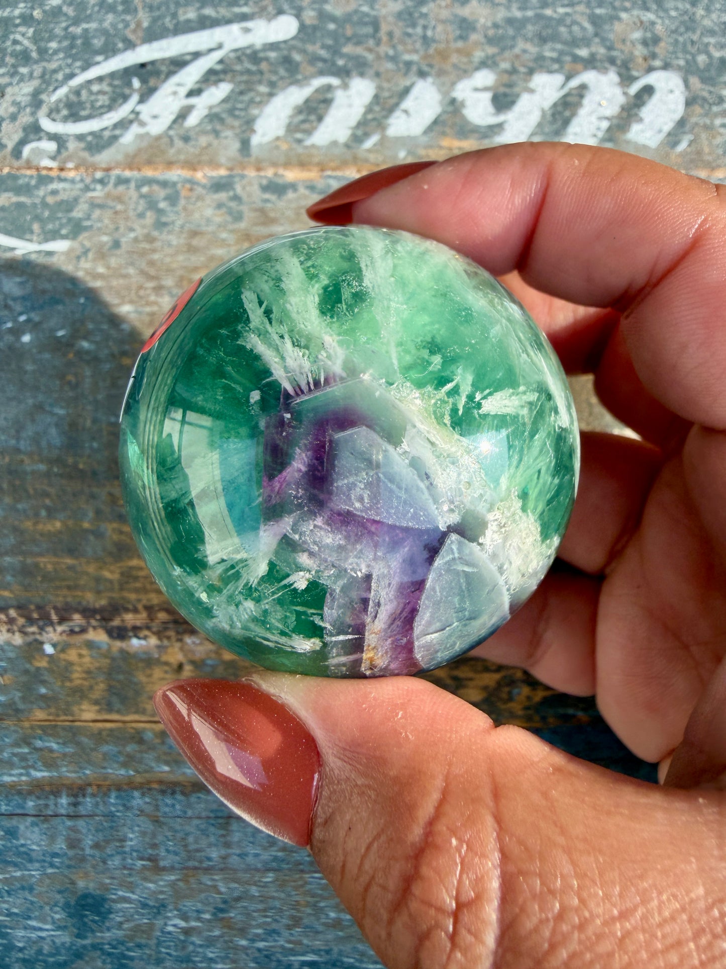 Gorgeous Feathered Fluorite Sphere | Opt 29