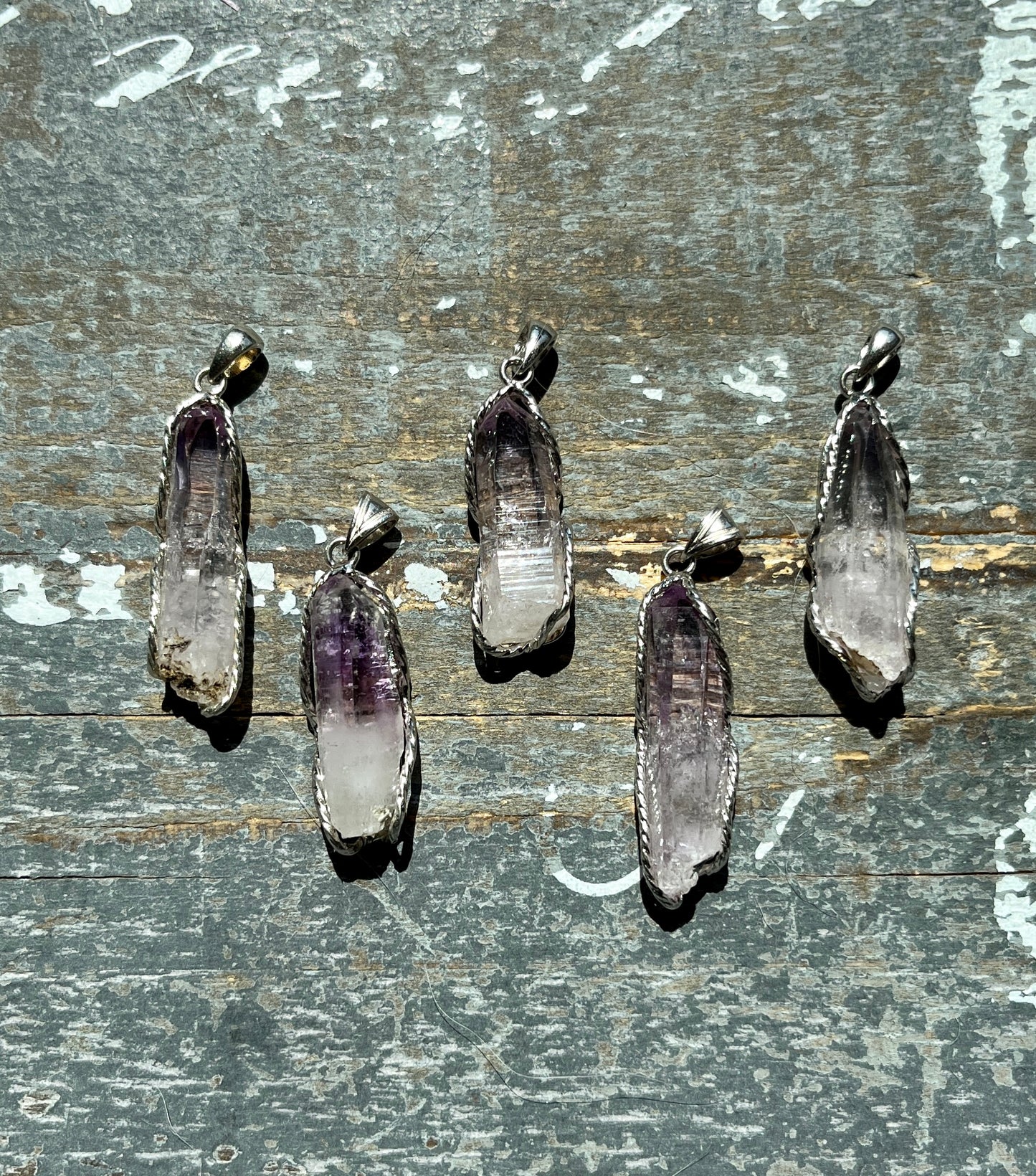 One (1) Gorgeous Vera Cruz Amethyst Raw 925 Sterling Silver Pendant from Mexico, Intuitively Chosen